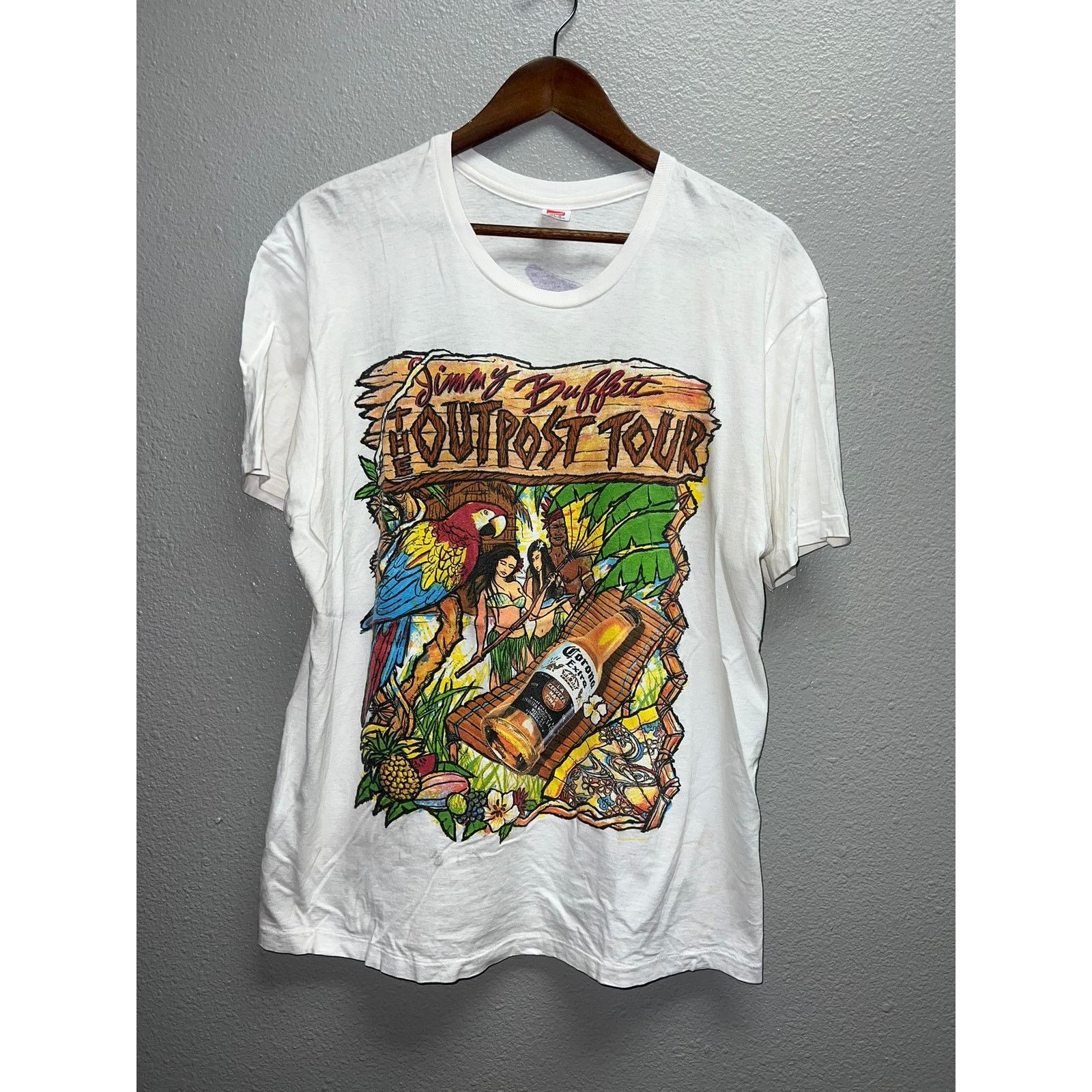 Hanes Vintage Jimmy Buffet The Outpost Tour Shirt Concert 90s VTG Size US L / EU 52-54 / 3 - 1 Thumbnail