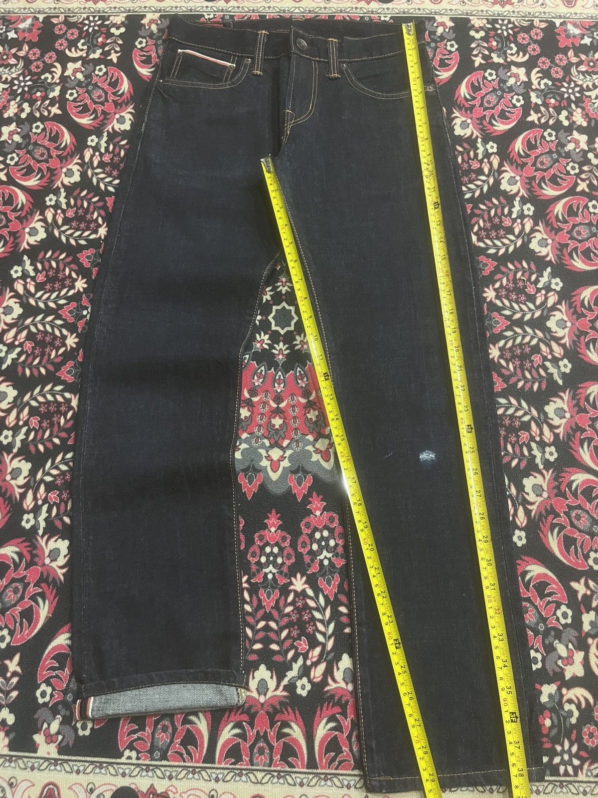 Edwin Edwin Made in Japan Raw Indigo Buckle Back Selvedge Jeans Size US 27 - 15 Thumbnail