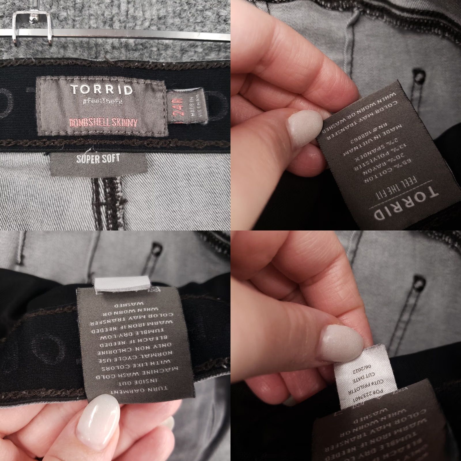 Torrid Torrid Jeans Womens 24 Gray Bombshell Skinny Stretch Denim Size 42" / US 20 - 8 Thumbnail