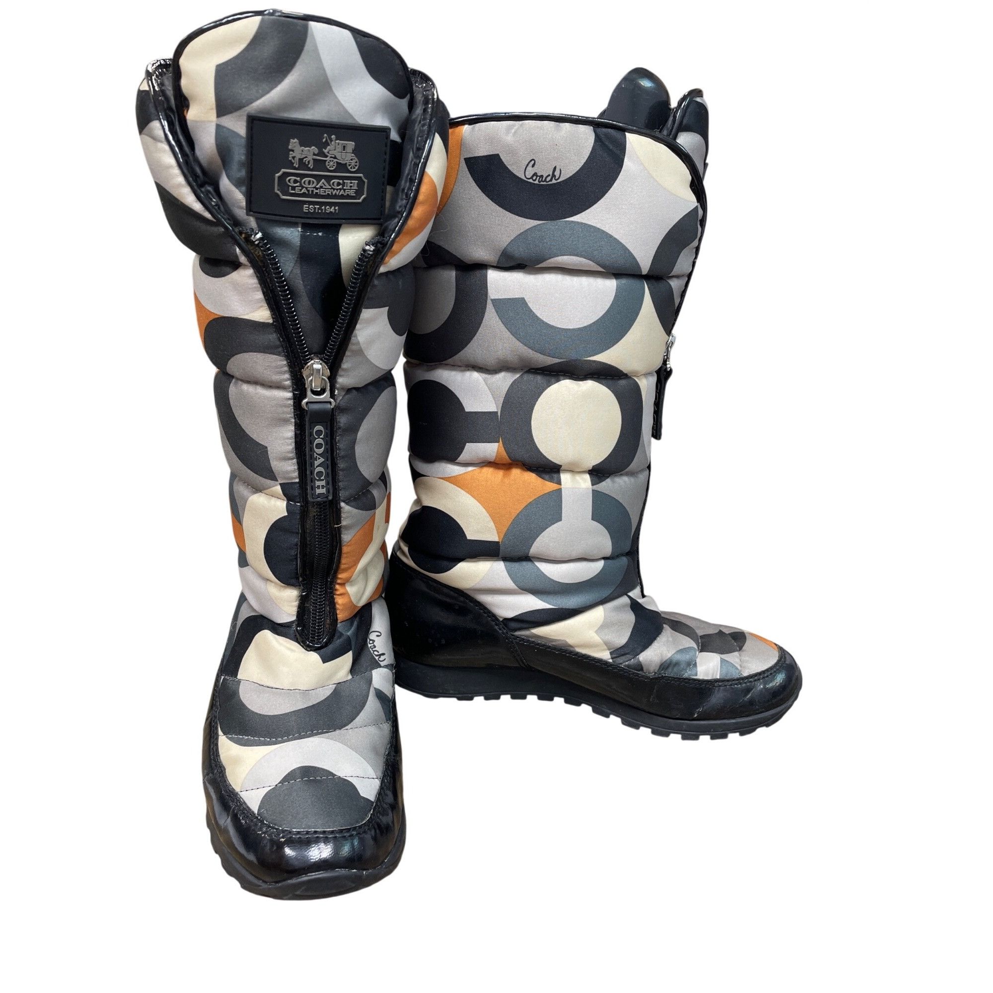 Coach coach Jolt womans monogram fabric mid calf winter boots sz 7 Size US 7 / IT 37 - 1 Thumbnail