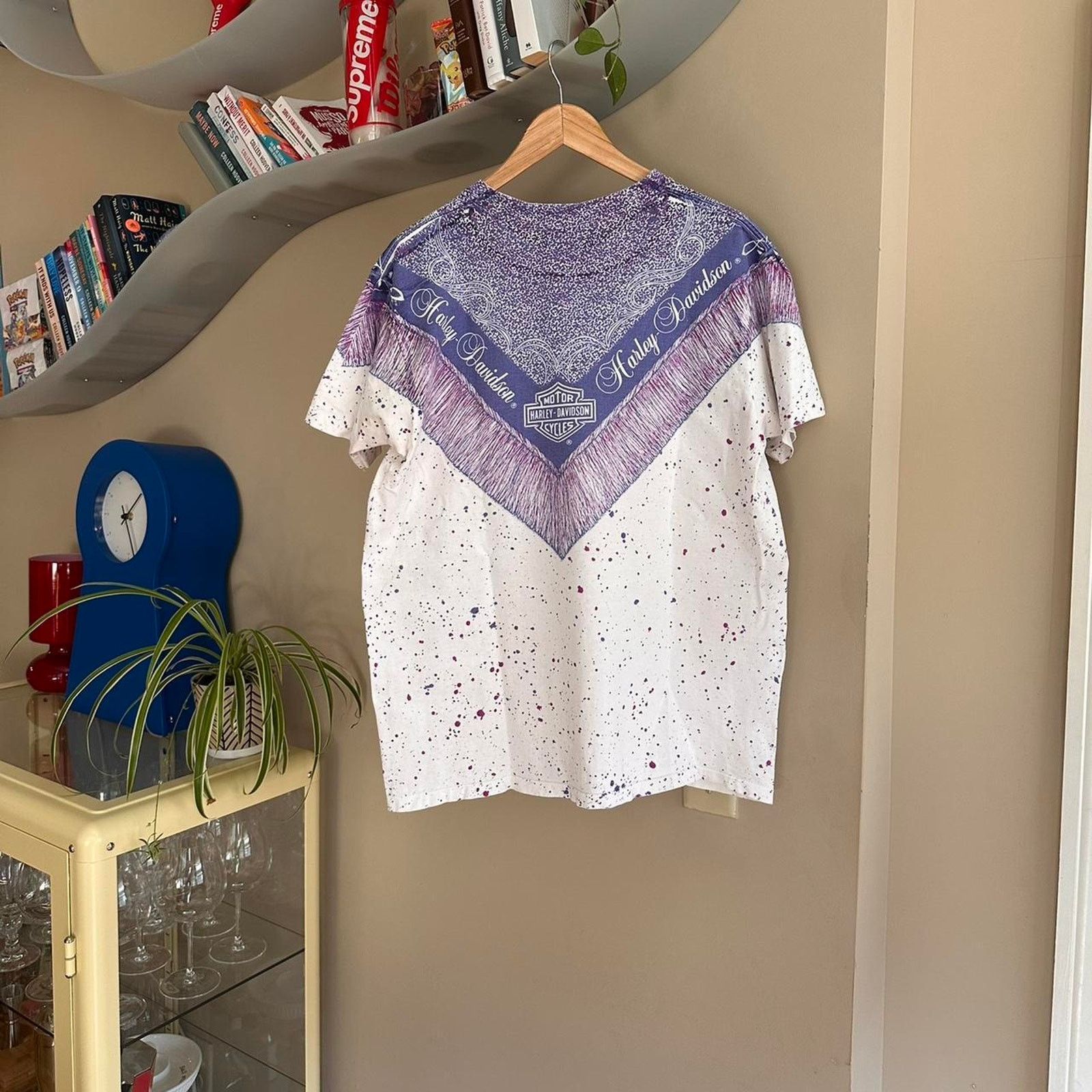 Harley Davidson × Vintage Vintage Harley Davidson Paint Splatter Shirt Size US XL / EU 56 / 4 - 6 Thumbnail