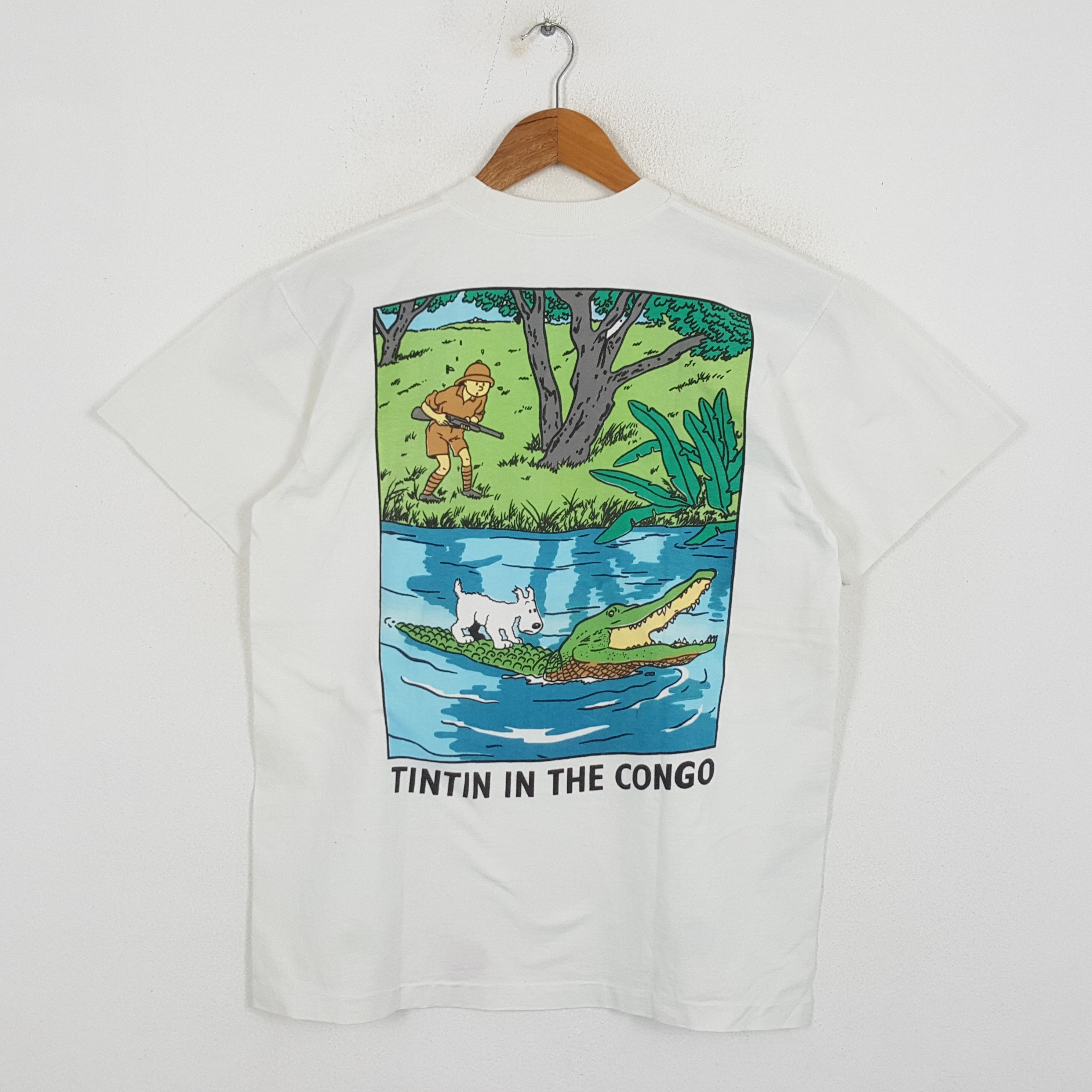 Vintage Les Aventures De Tintin T-Shirt Deux Côtés vendu par Footprint
