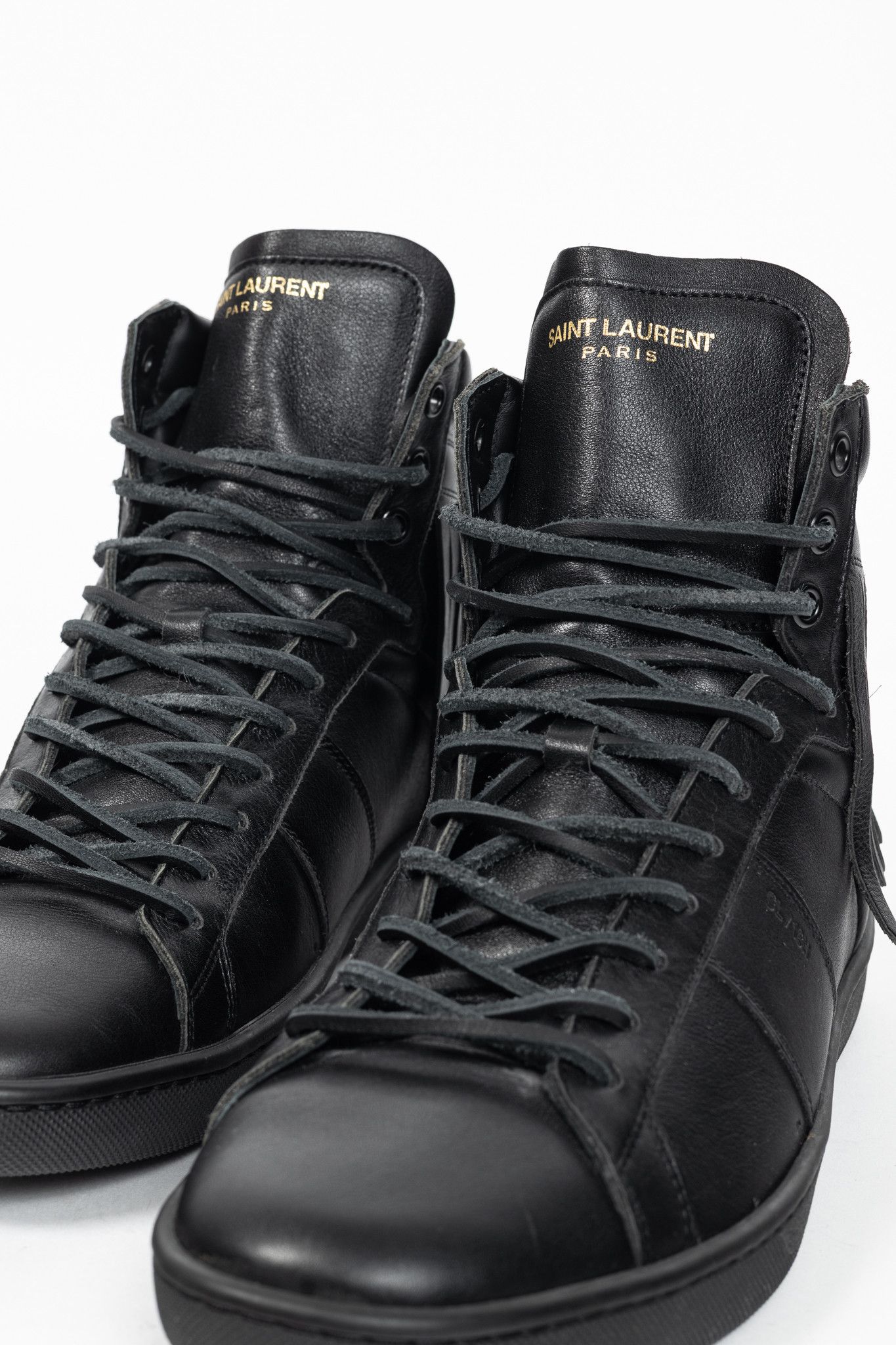 Saint Laurent Paris Saint Laurent SL/18H High Black Fringe High-Top Sneakers Size US 6 / EU 39 - 7 Thumbnail