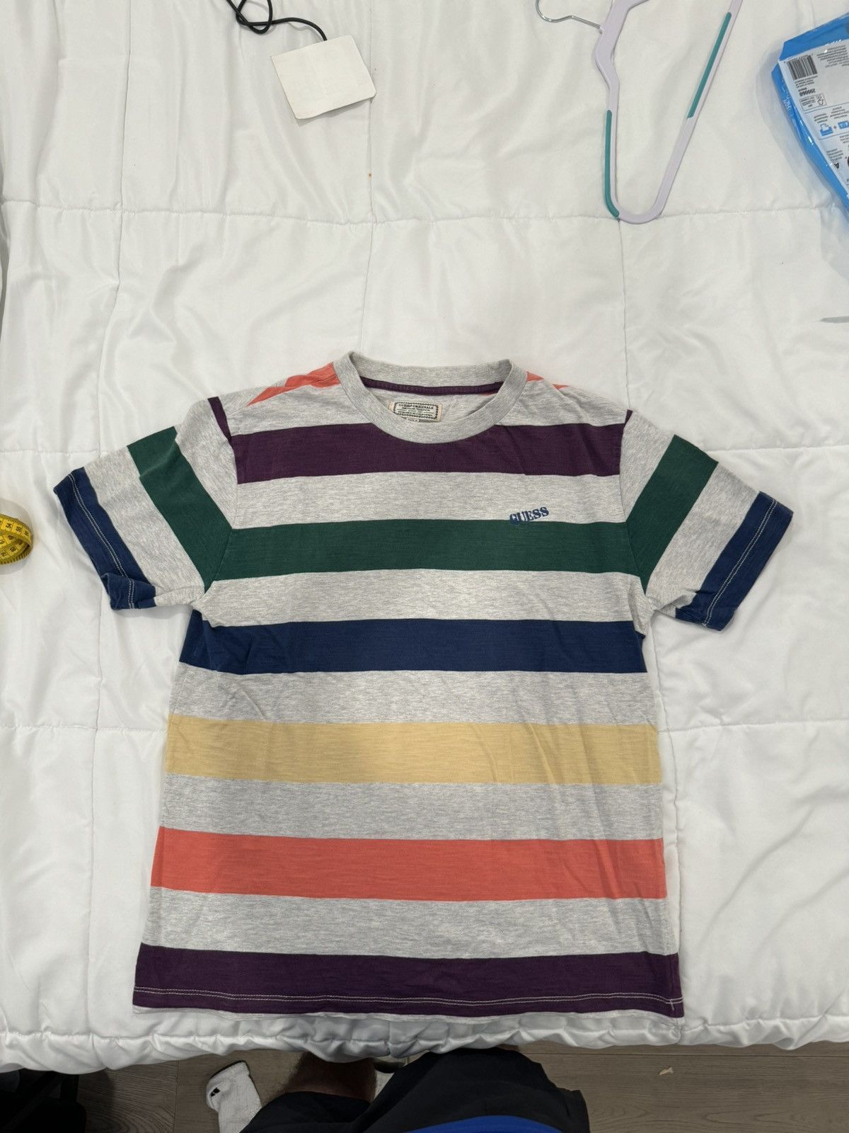 Guess Vintage Guess Originals USA Striped Grey T-Shirt Size US S / EU 44-46 / 1 - 2 Thumbnail