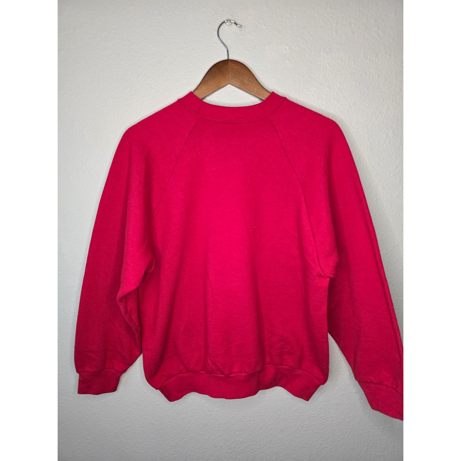 Fruit Of The Loom × Vintage Vintage Womens Blank Crewneck Large Red Sweatshirt 90s Size L / US 10 / IT 46 - 6 Thumbnail