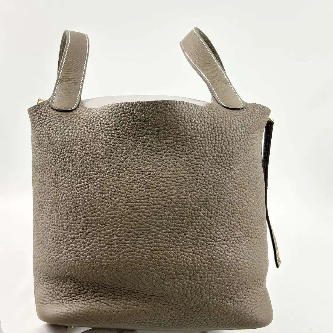 Hermes Hermes Picotin Lock 22 Etoupe Clemence cowhide leather picotin handbag gold hard Size ONE SIZE - 1 Thumbnail