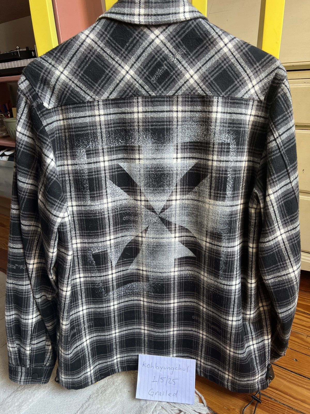 Off-White Off White Stencil Checked Shirt Jacket Size US M / EU 48-50 / 2 - 2 Thumbnail