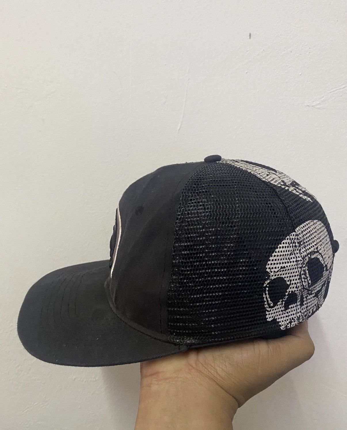 Japanese Brand VTG JACK Brand Skull Overprints Trucker Hat Size ONE SIZE - 4 Thumbnail