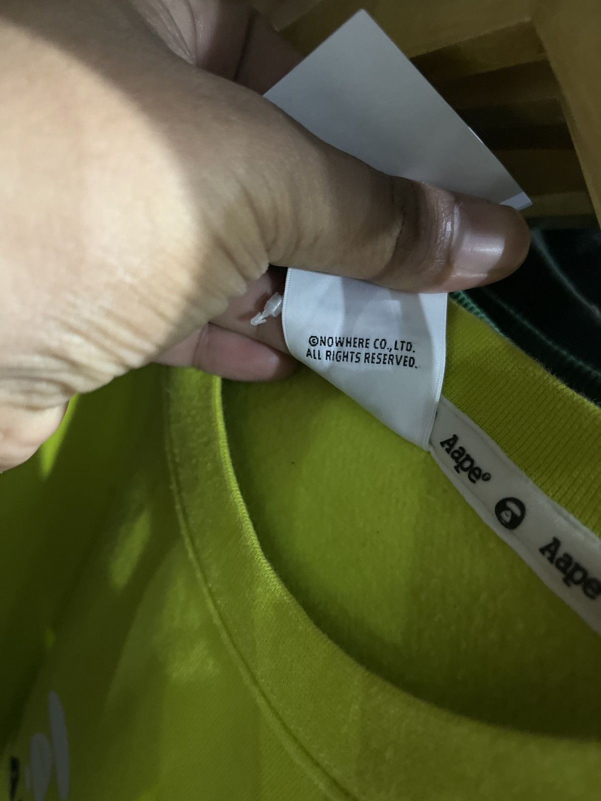 Aape × Bape A Bathing Ape Neon Green Sweatshirts Size US XL / EU 56 / 4 - 12 Thumbnail