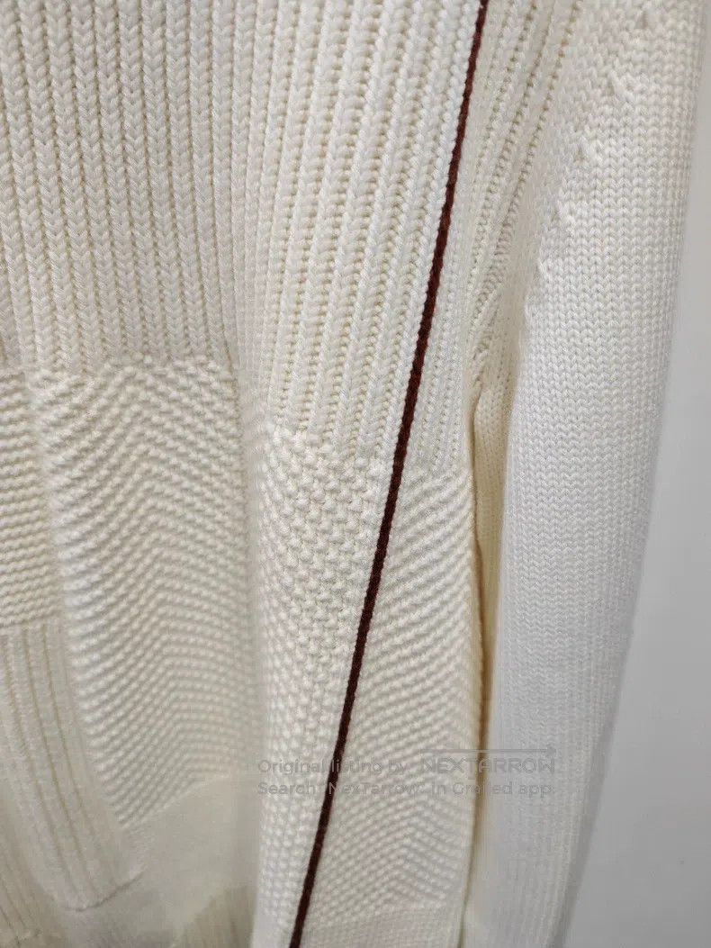Loro Piana Loro Piana Men's Beige Striped Knitted Sweater Size US M / EU 48-50 / 2 - 7 Thumbnail