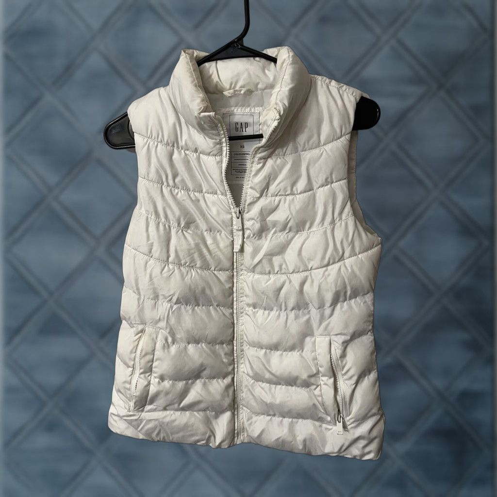 Gap GAP Cold Control Mens Puffer Vest XS White Full Zip Vest Size US XS / EU 42 / 0 - 1 Thumbnail