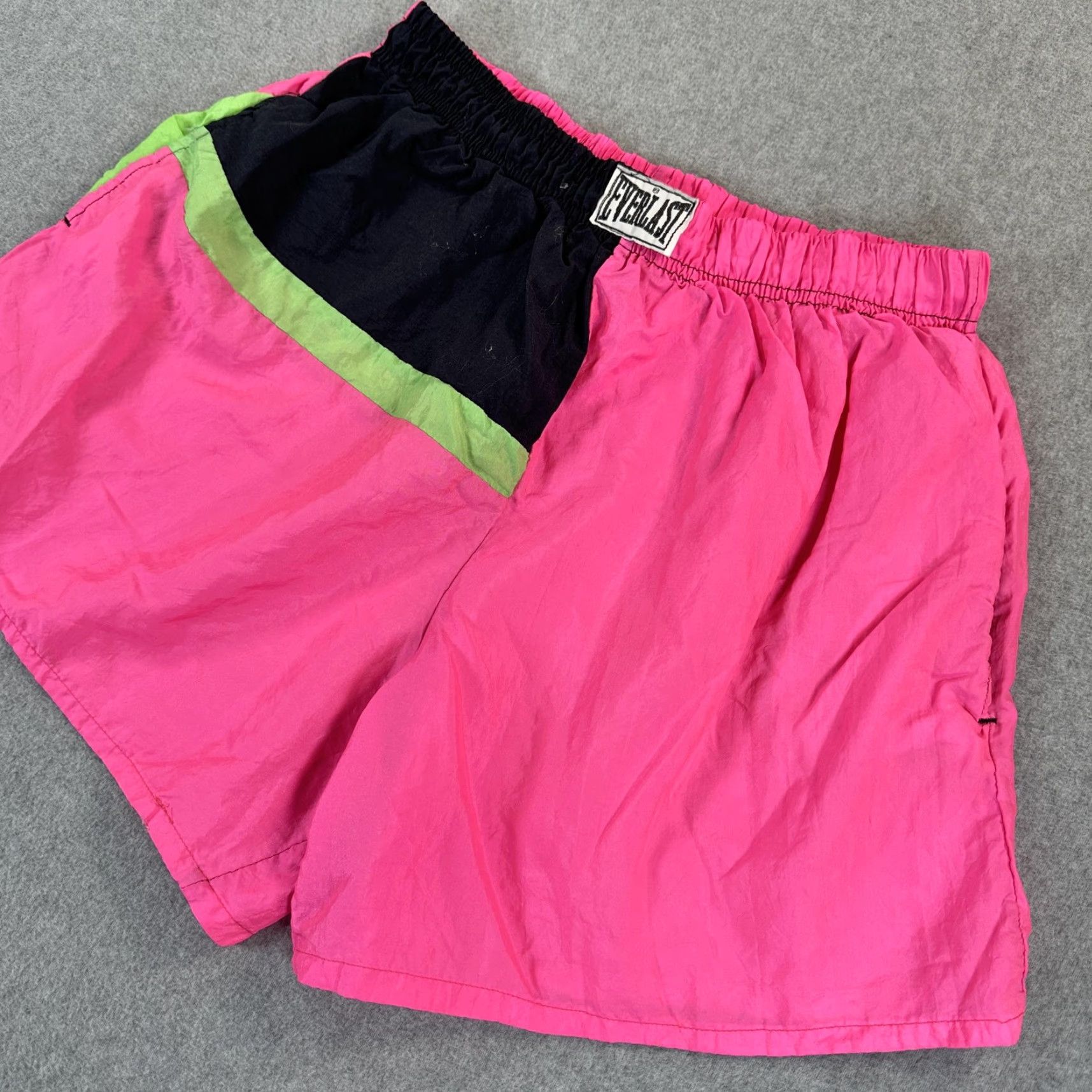 Everlast Everlast Athletic Shorts Mens Large Pink Colorblock Elastic Waist Pockets Lightweight Gym Running Size US 33 - 2 Thumbnail