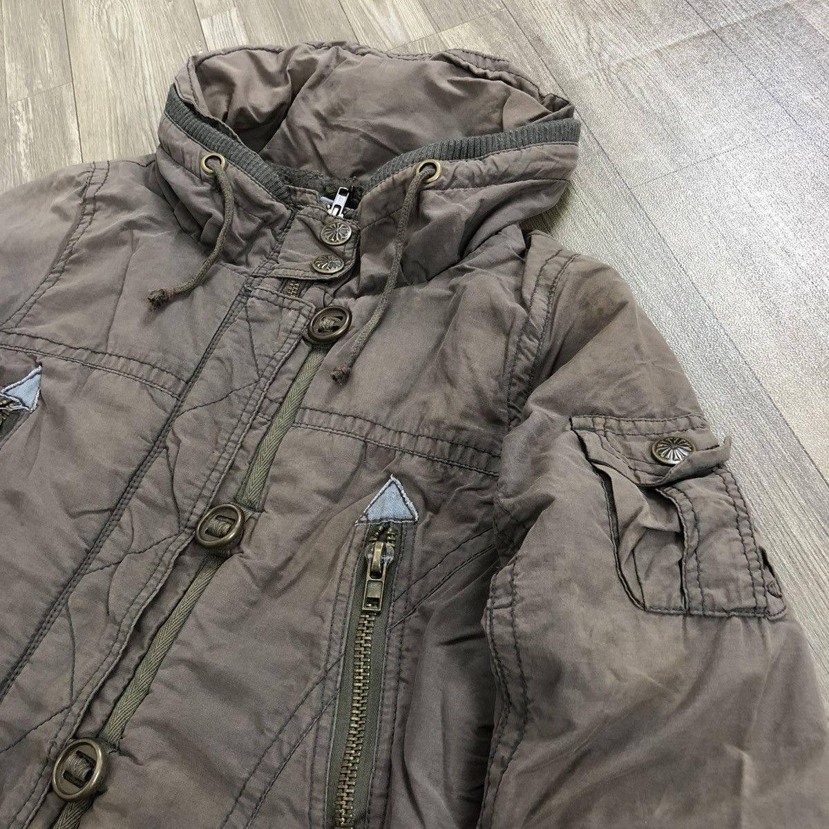 If Six Was Nine 2000s Type Air Force 07 Washed Bondage Lgb Goa Bono Jacket Size US L / EU 52-54 / 3 - 3 Thumbnail
