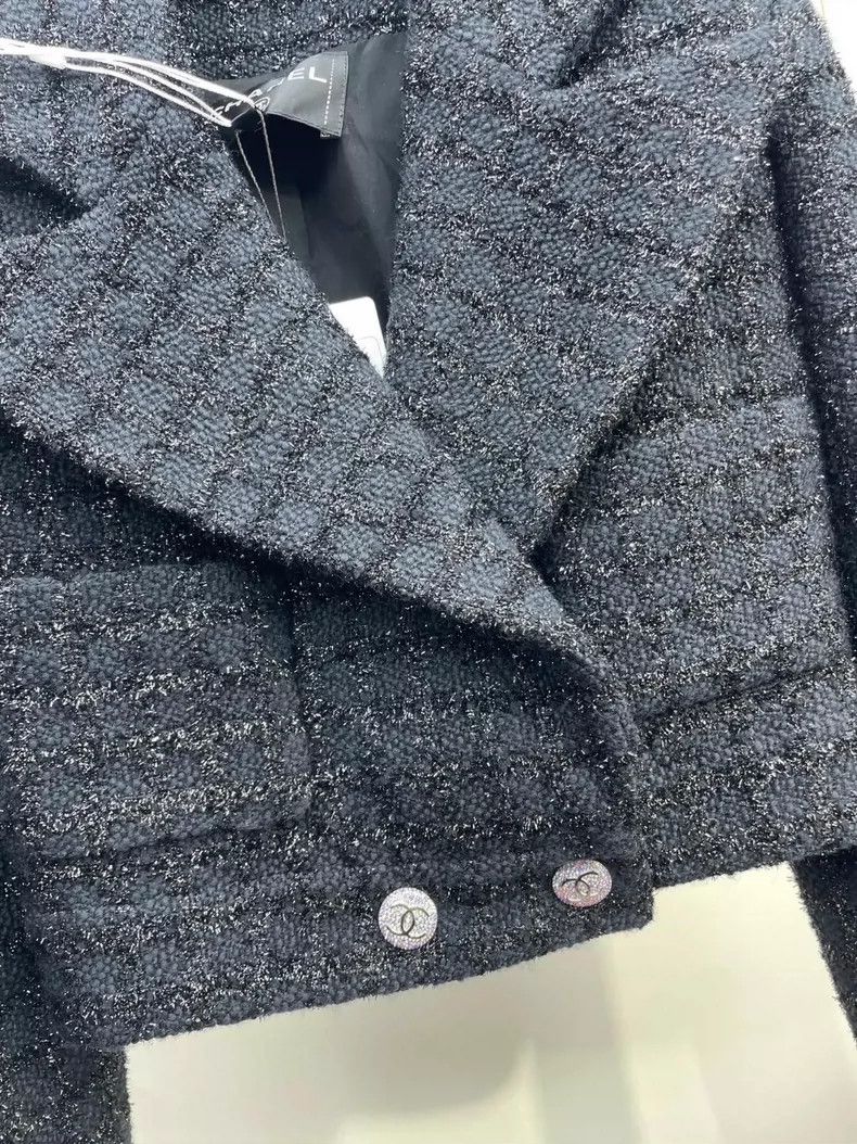 Chanel Chanel 21K black fine tweed braided short jacket 2504-Nexta Size XS / US 0-2 / IT 36-38 - 4 Thumbnail