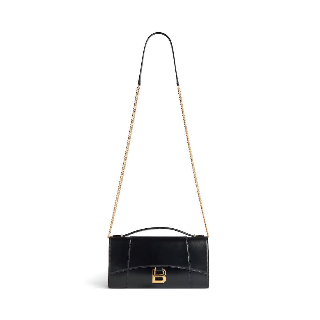 Balenciaga BALENCIAGA Hourglass $1690 Black Pochette With Chain Bag New Size ONE SIZE - 1 Thumbnail