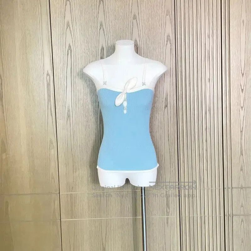 Chanel Chanel Summer Blue Cotton Sleeveless Top . Size S / US 4 / IT 40 - 1 Thumbnail