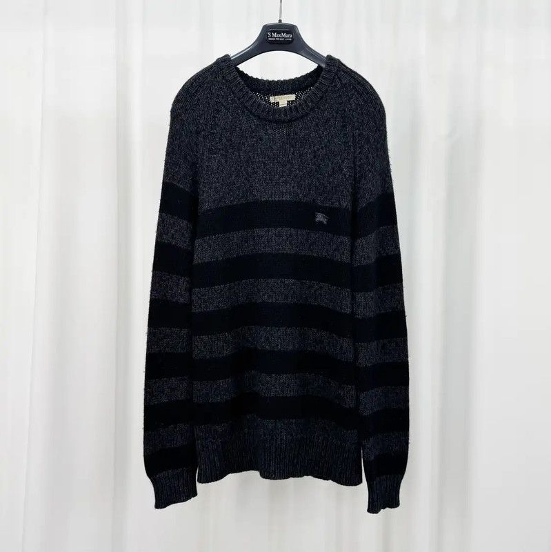 Burberry Burberry Men's Black-Grey Striped Knit Sweater Size US S / EU 44-46 / 1 - 1 Thumbnail