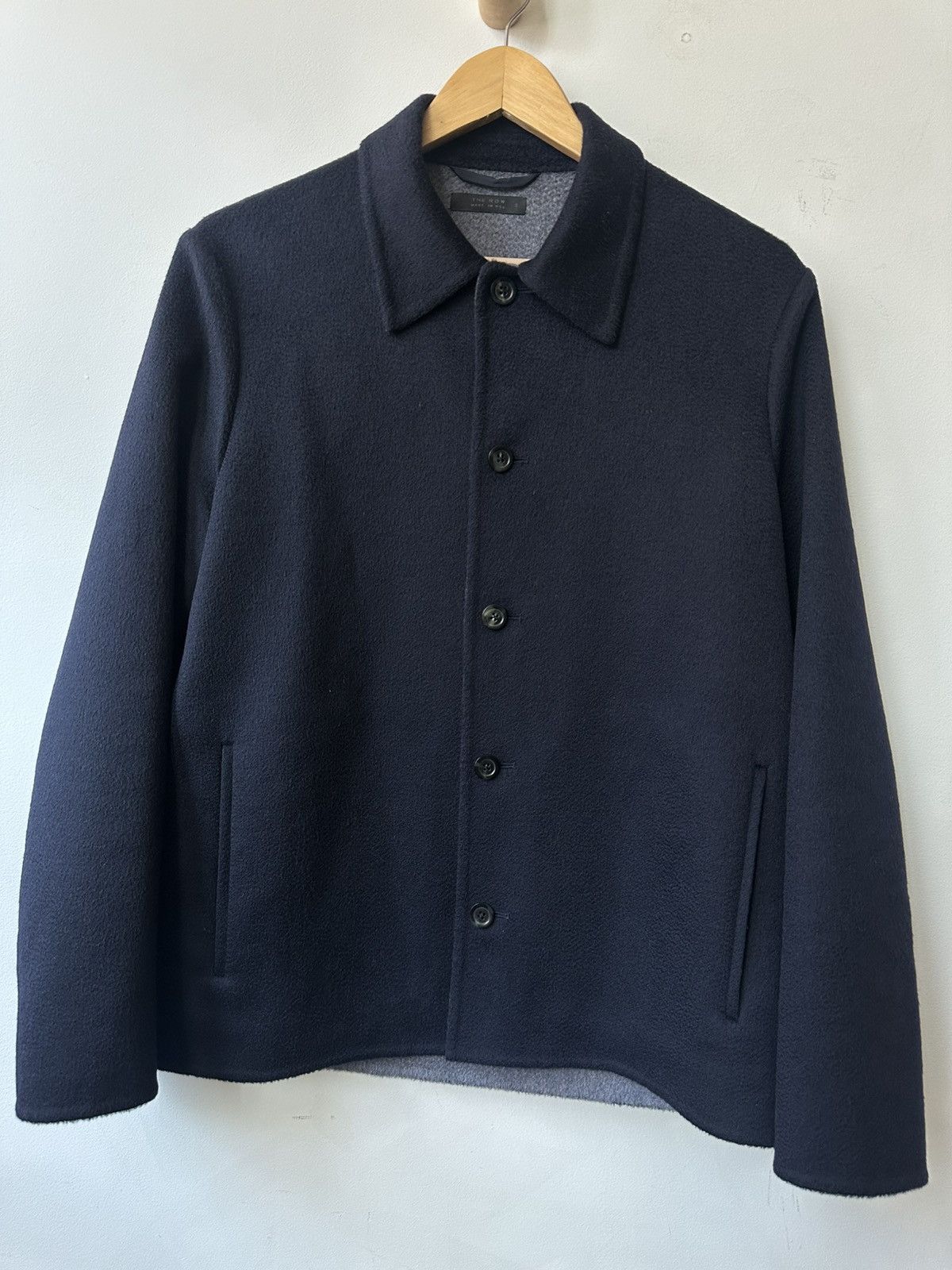 Pre-owned The Row Cashmere Officer Jacket In Blue
