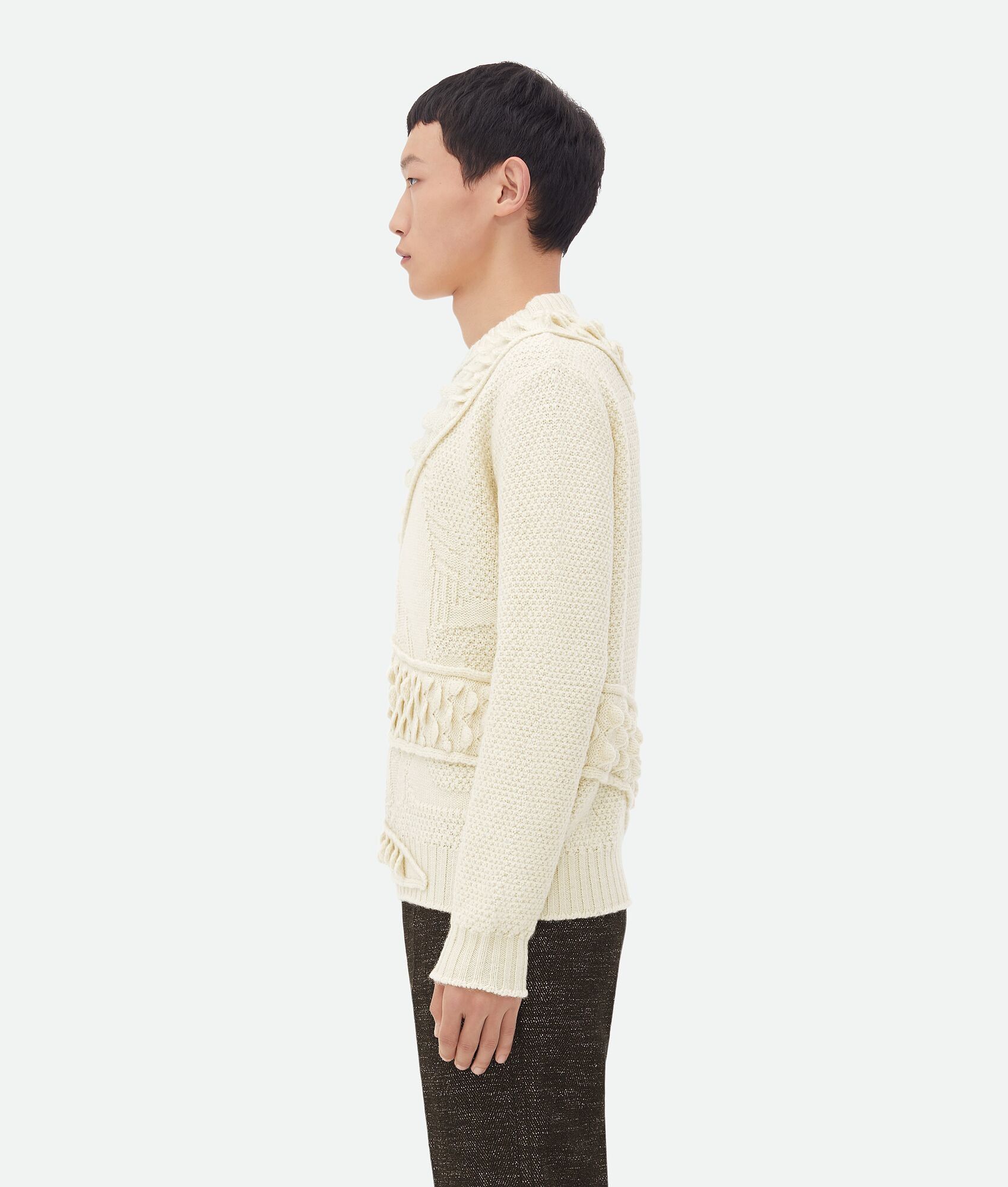 Bottega Veneta o1lf3ng10925 Snake Scales Wool Knit Jumper Sweater in Dove Size US L / EU 52-54 / 3 - 2 Thumbnail