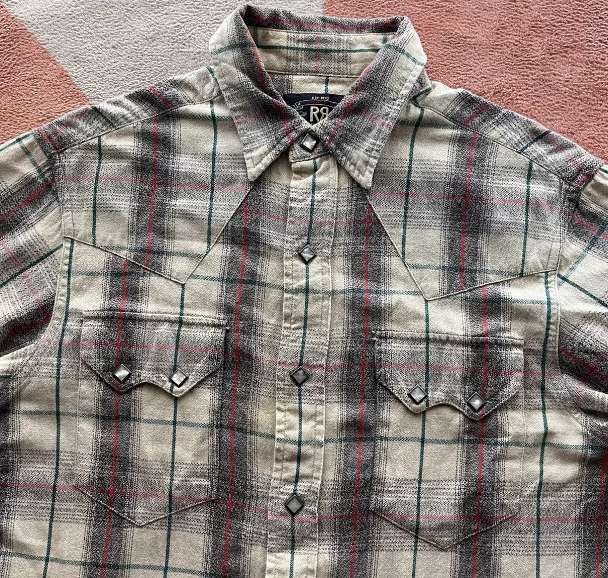 RRL Ralph Lauren RRL Ralph Lauren Double RL Plaid Western Shirt K22 Size US XS / EU 42 / 0 - 3 Thumbnail