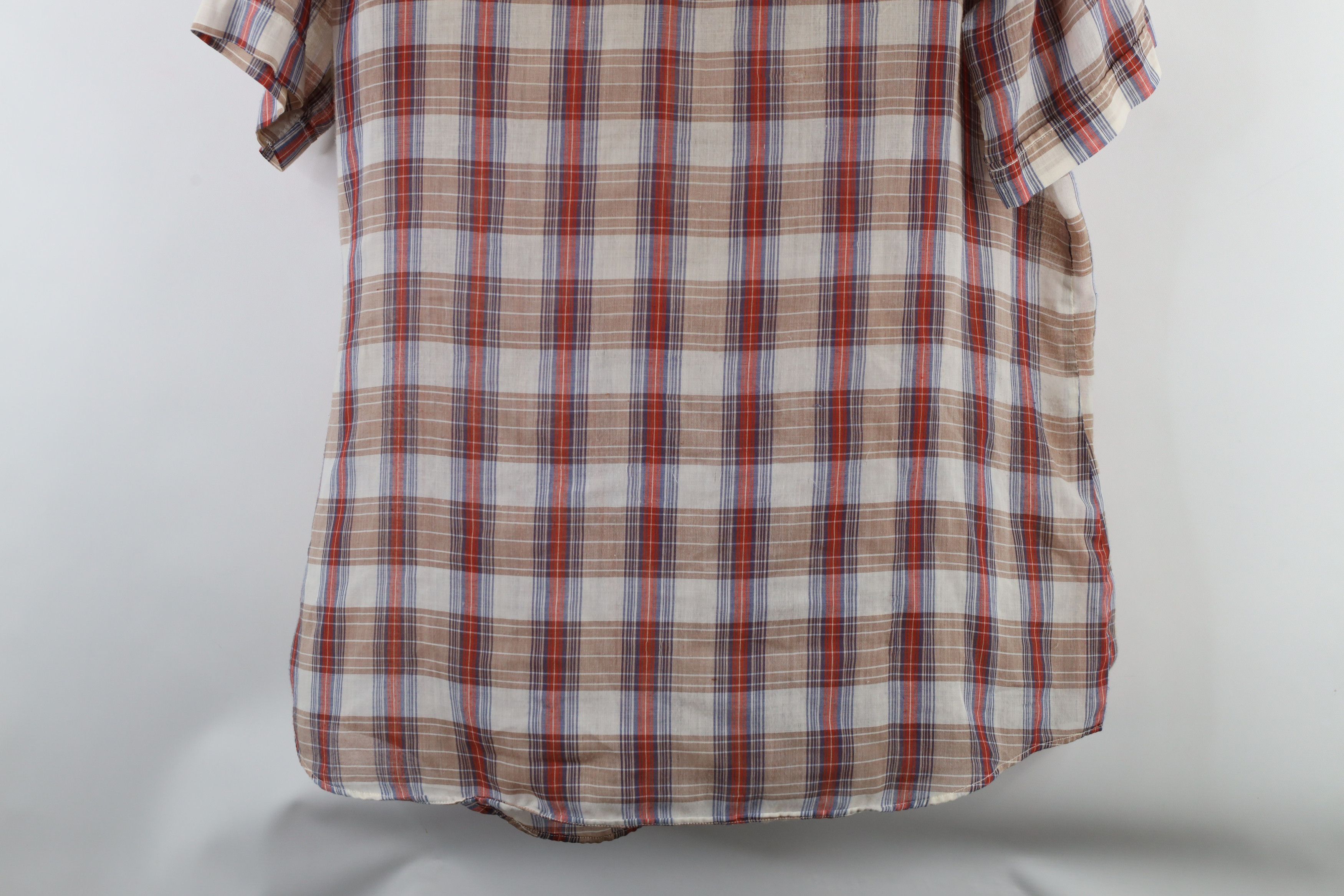 Vintage Vintage 70s Streetwear Sheer Western Button Shirt Plaid Size US L / EU 52-54 / 3 - 15 Thumbnail