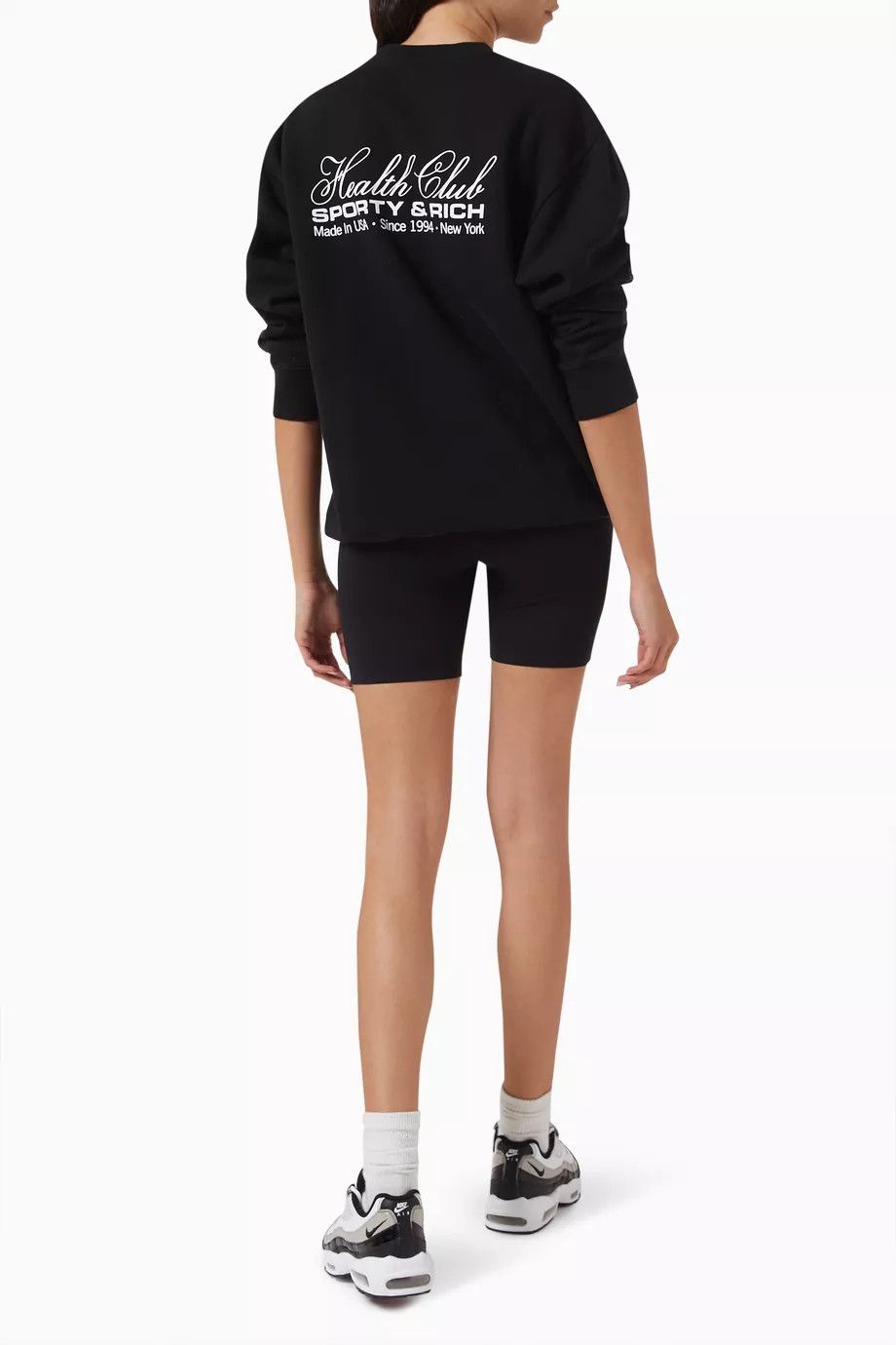 Sporty & Rich o1mle0525 Made in USA Crewneck Sweatshirt in Black Size XXS / US 00 / IT 34 - 2 Thumbnail