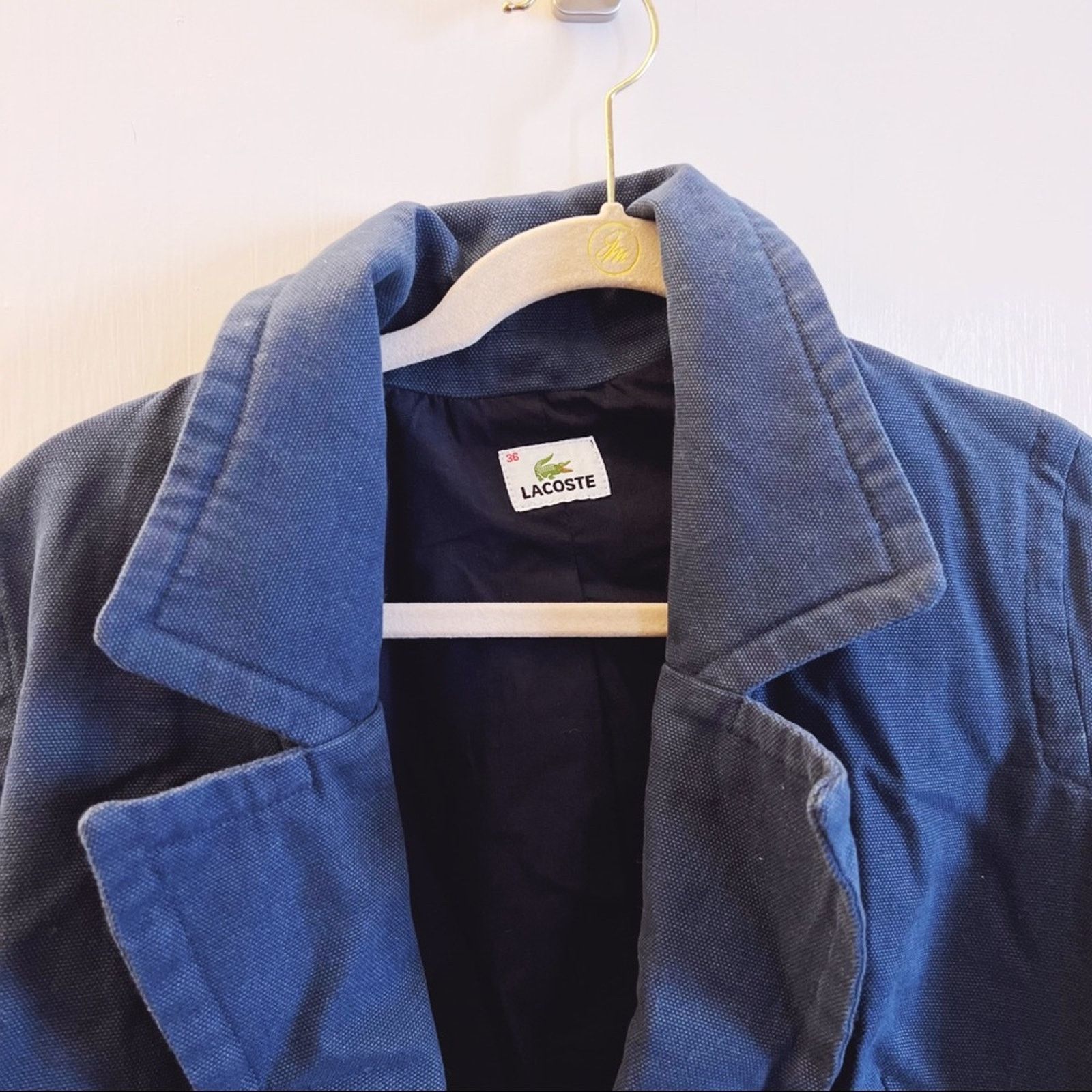Lacoste Blue Cotton Double-Breasted Blazer