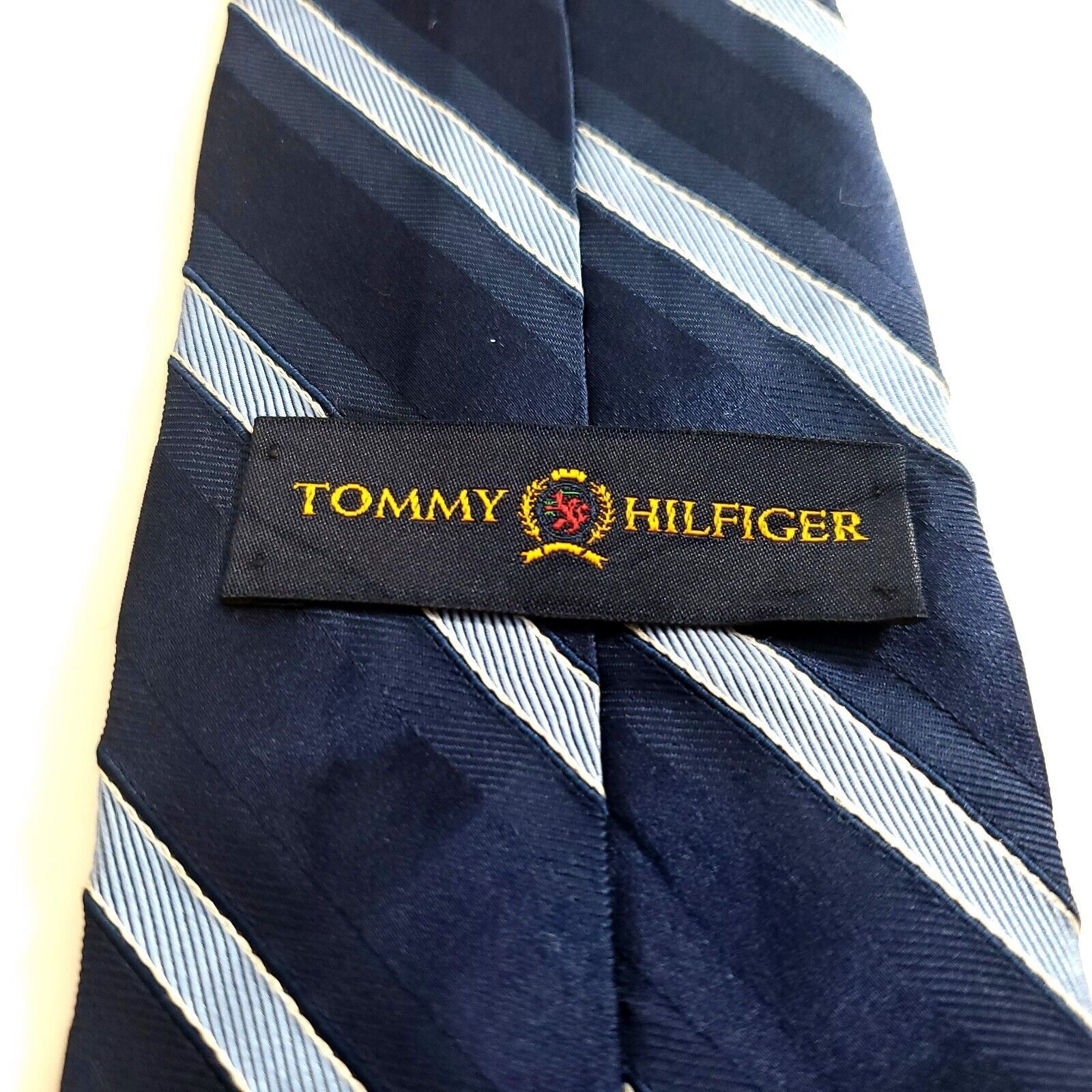 Tommy Hilfiger Tommy Hilfiger Blue Striped Woven Silk Tie Size ONE SIZE - 3 Thumbnail