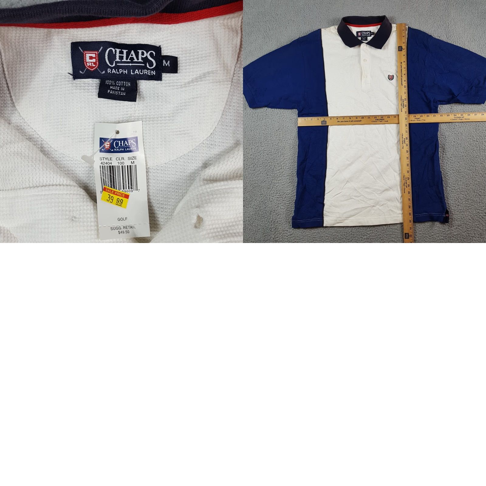 Chaps VINTAGE Chaps Golf Polo Shirt Striped Collared Polo Size M Blue Cotton Knit 90s Preppy Golf Logo Shirt Mens Size US M / EU 48-50 / 2 - 8 Thumbnail