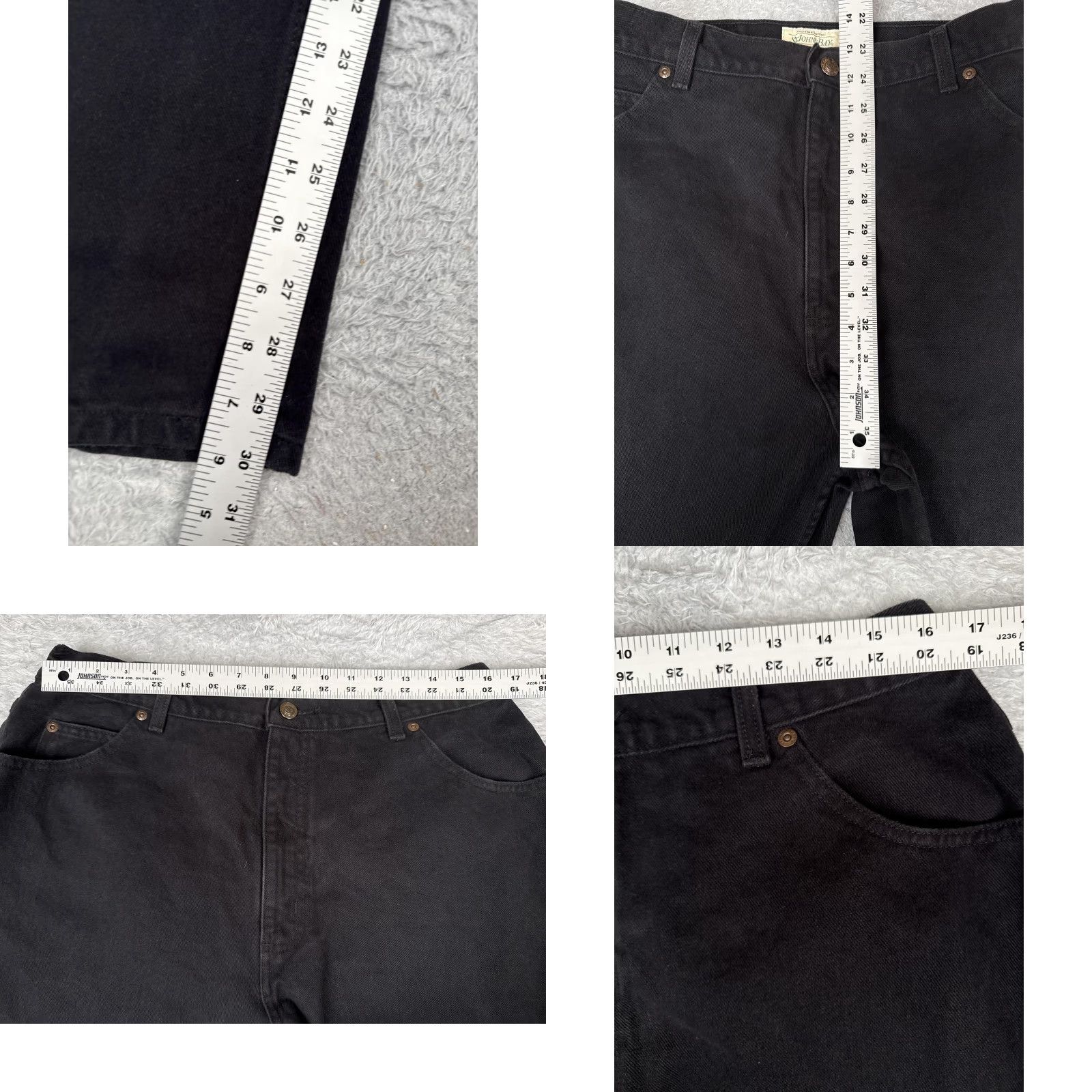 Vintage St. John's Bay Jeans Womens 18 Black Dark Wash High Rise Straight Relaxed 36x31 Size 40" / US 18 - 8 Thumbnail