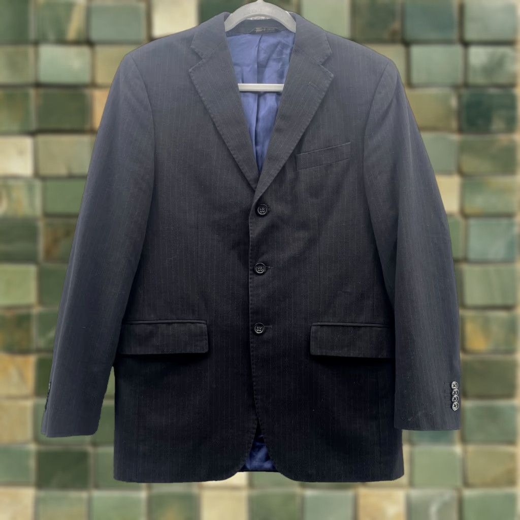 Banana Republic Banana Republic Blazer Mens 38R Black Pinstripe Notch Lapel Formal Business Casual Office Size 38R - 1 Thumbnail