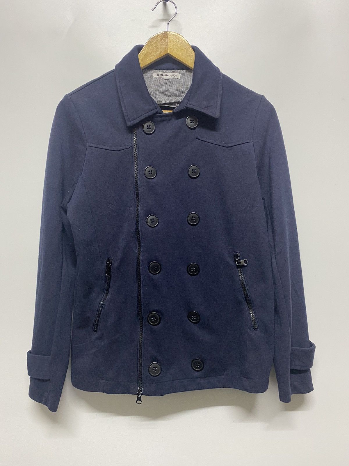 If Six Was Nine × Japanese Brand × semanticdesign Japanese Brand Semantic Design Cotton Peacoat Jacket Size US M / EU 48-50 / 2 - 1 Thumbnail