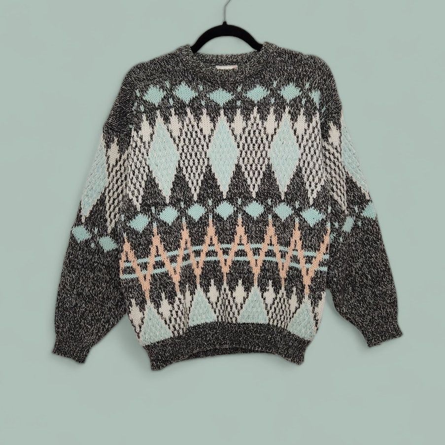 Vintage Vintage 80s Sweater Knit Acrylic Pastel Fairy Kei VTG Art Size M / US 6-8 / IT 42-44 - 1 Thumbnail