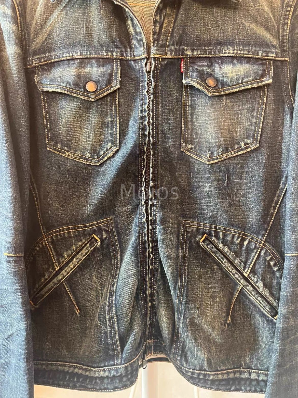 Number (N)ine Sz 4 Number Nine Zip-up Denim Jacket-2508 Size US XL / EU 56 / 4 - 3 Thumbnail