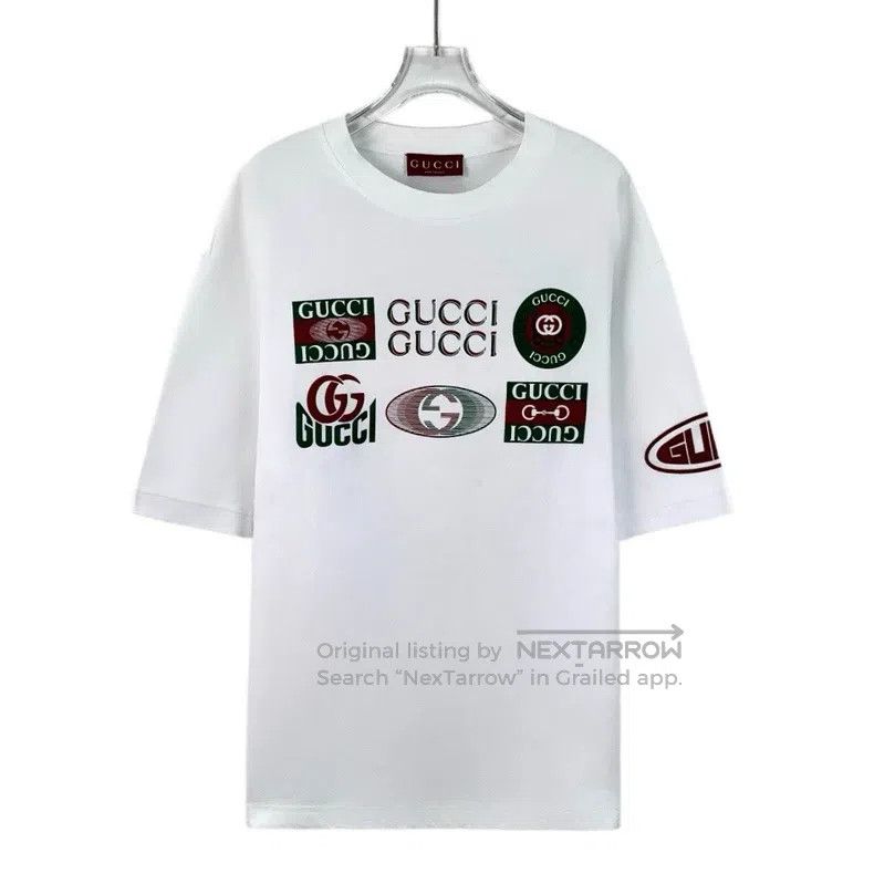 Gucci Gucci White logo letter print cotton round-neck short-slee Size US M / EU 48-50 / 2 - 1 Thumbnail