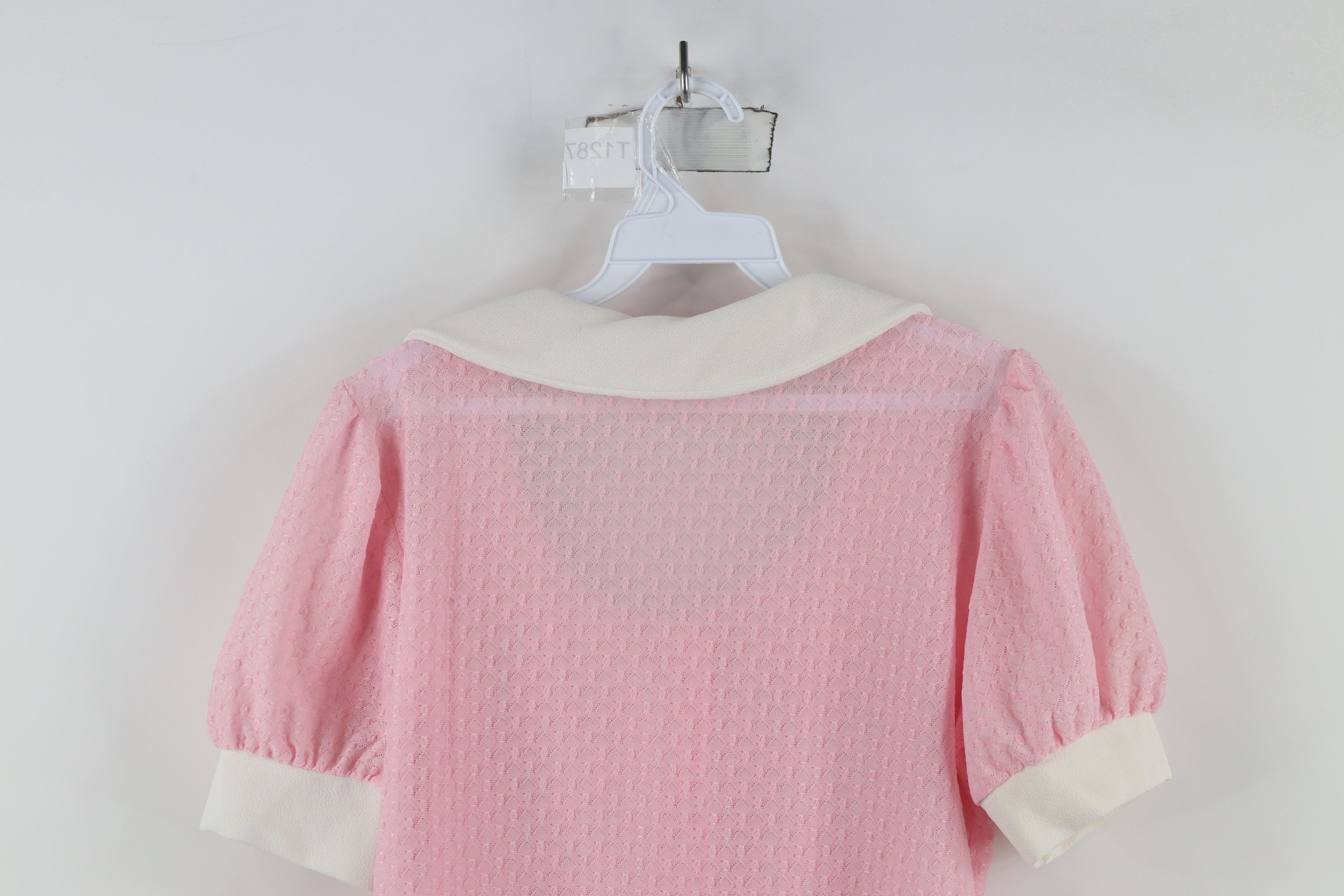 Vintage Vintage 60s 70s Rockabilly Collared Body Suit Pink USA Size L / US 10 / IT 46 - 11 Thumbnail