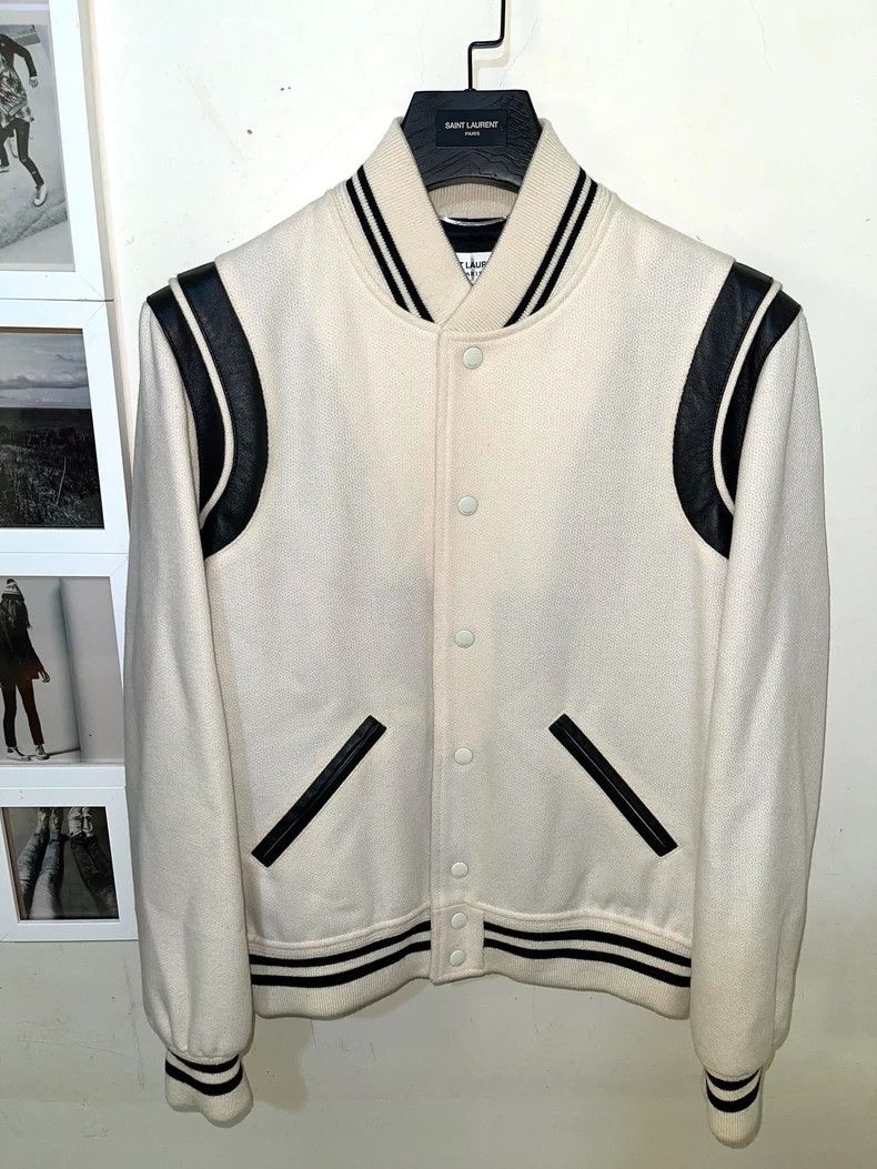 Saint Laurent Paris saint Laurent paris22fw genuine off-white wool patchwork l Size US M / EU 48-50 / 2 - 1 Thumbnail