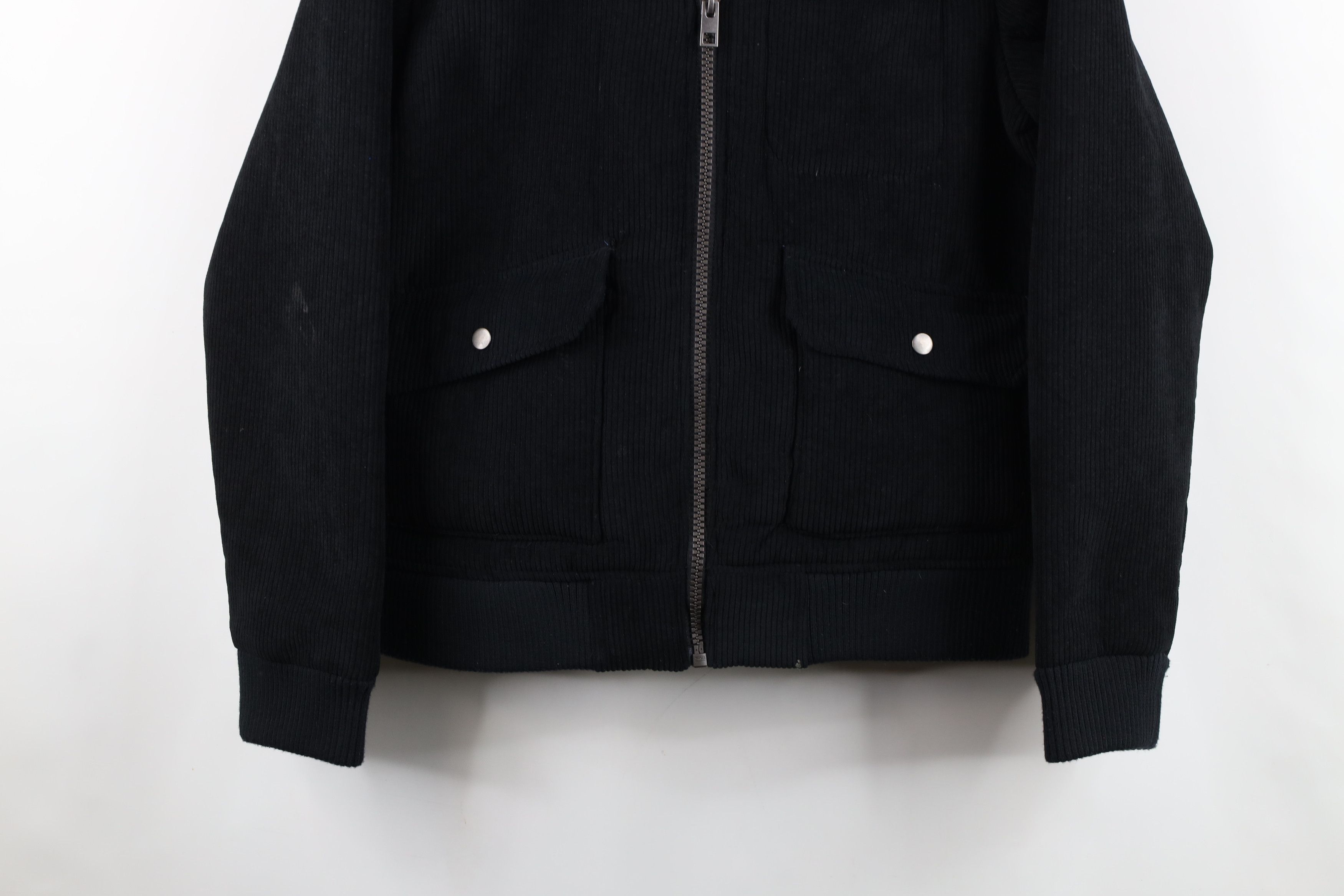 Vintage Vintage 90s Y2K Streetwear Corduroy Bomber Jacket Black Size US M / EU 48-50 / 2 - 3 Thumbnail