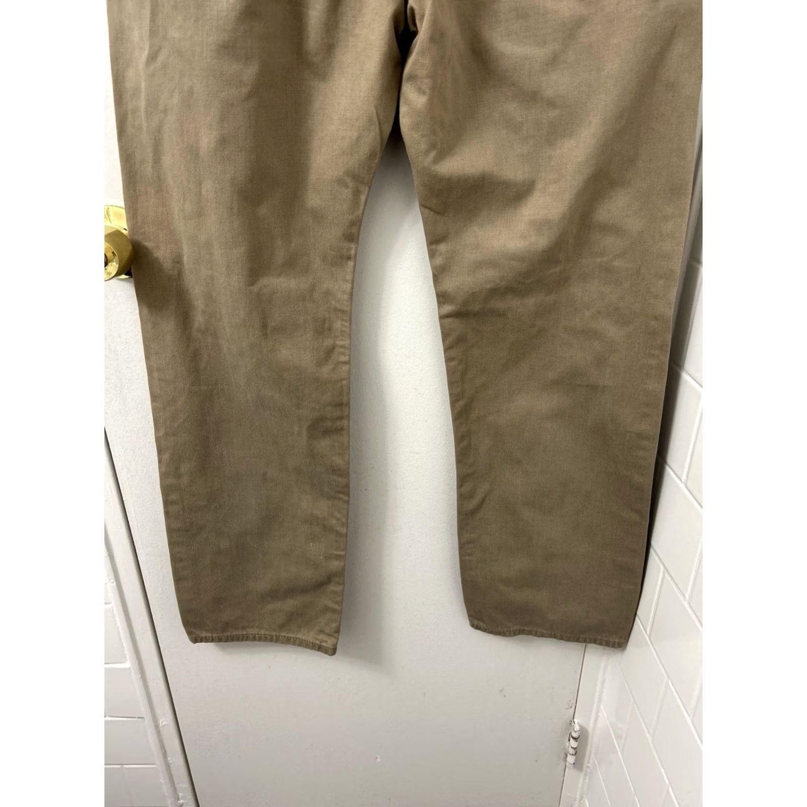 Denime Levi Strauss 505 Jeans Mens 34x30 Tan Regular Fit Denim Pants Jeans Size US 34 / EU 50 - 3 Thumbnail