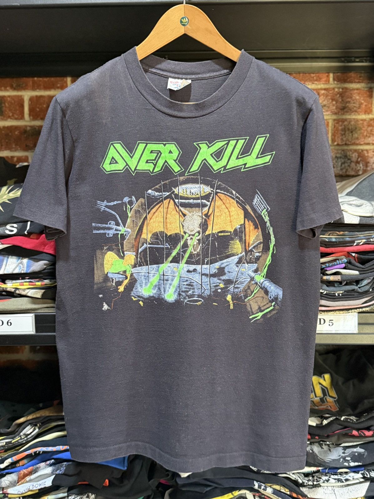 Band Tees Vintage 80s Over Kill Tour American Thrash Metal Faded Tee Size US M / EU 48-50 / 2 - 1 Thumbnail