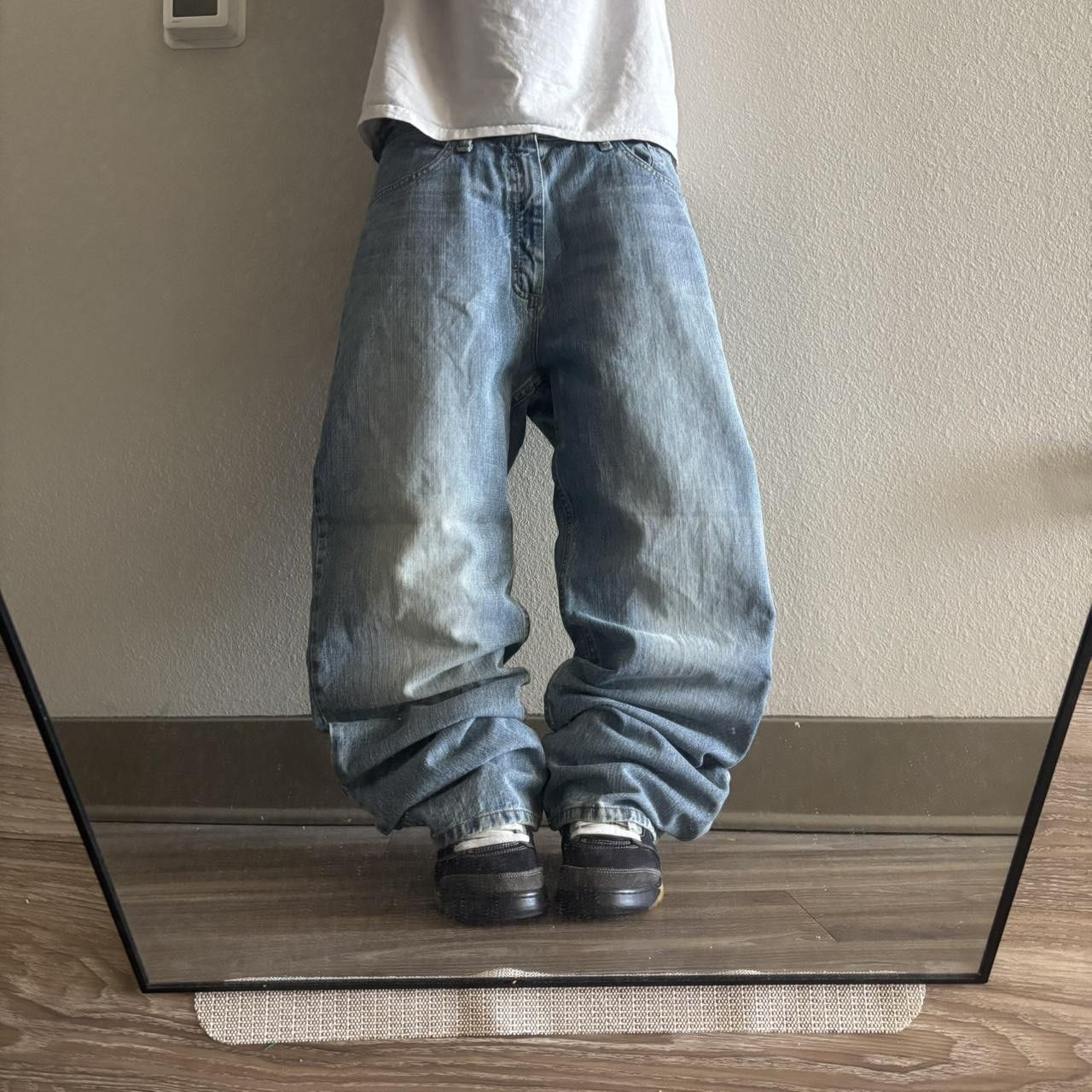 Japanese Brand Crazy Vintage Y2K/2000s Baggy Faded Light Wash Skater Denim Jeans! 38x34 Size US 38 / EU 54 - 1 Thumbnail