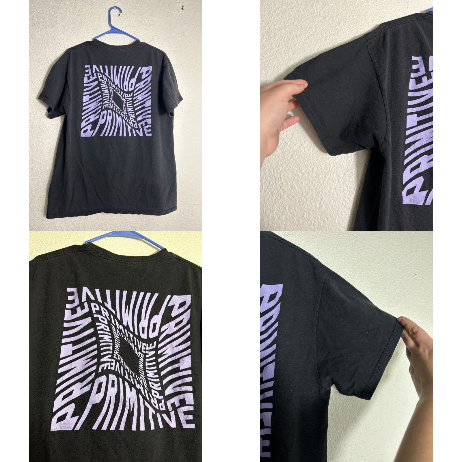 Primitive Primitive Mens Large Short Sleeve T Shirt Black Purple AOP On Back Size US L / EU 52-54 / 3 - 8 Thumbnail