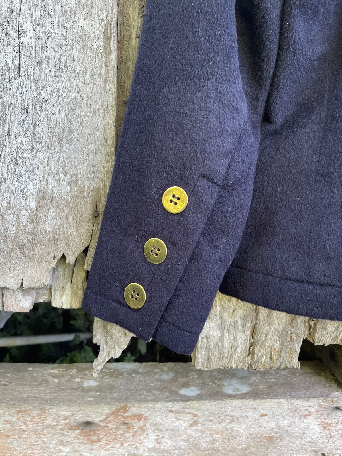 Saint Laurent Paris × Vintage × Yves Saint Laurent Saint Laurent Rive Gauche Vintage Navy Wool Blazer 1980s Size S / US 4 / IT 40 - 11 Thumbnail