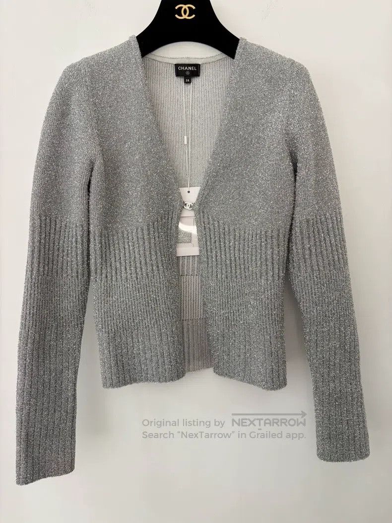 Chanel Chanel High-end handicraft workshop silver cardigan silver Size XS / US 0-2 / IT 36-38 - 1 Thumbnail