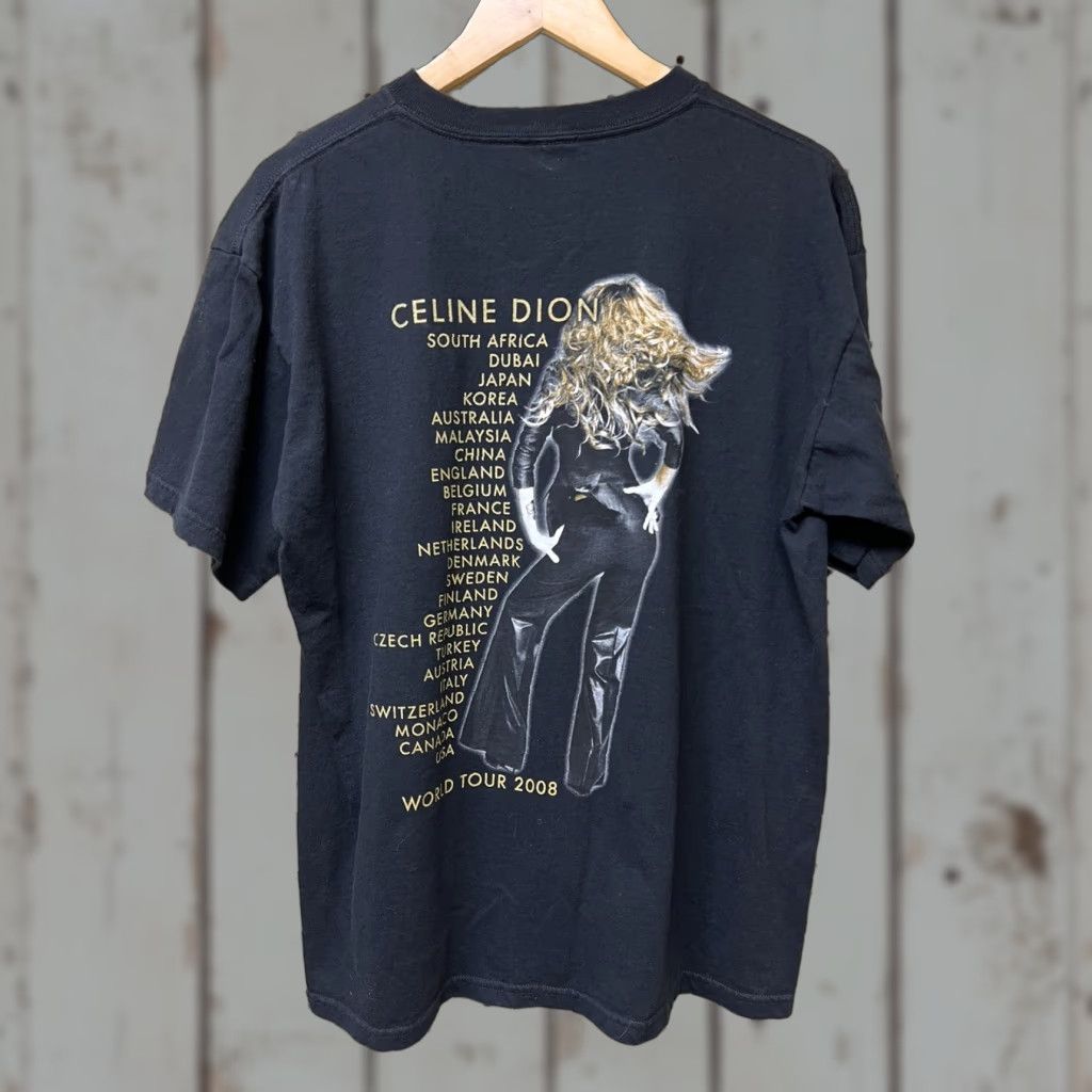 Anvil Celine Dion 2008 World Tour T Shirt XL Black Short Sleeve Concert T-Shirt Men Graphic Print Size US XL / EU 56 / 4 - 1 Thumbnail