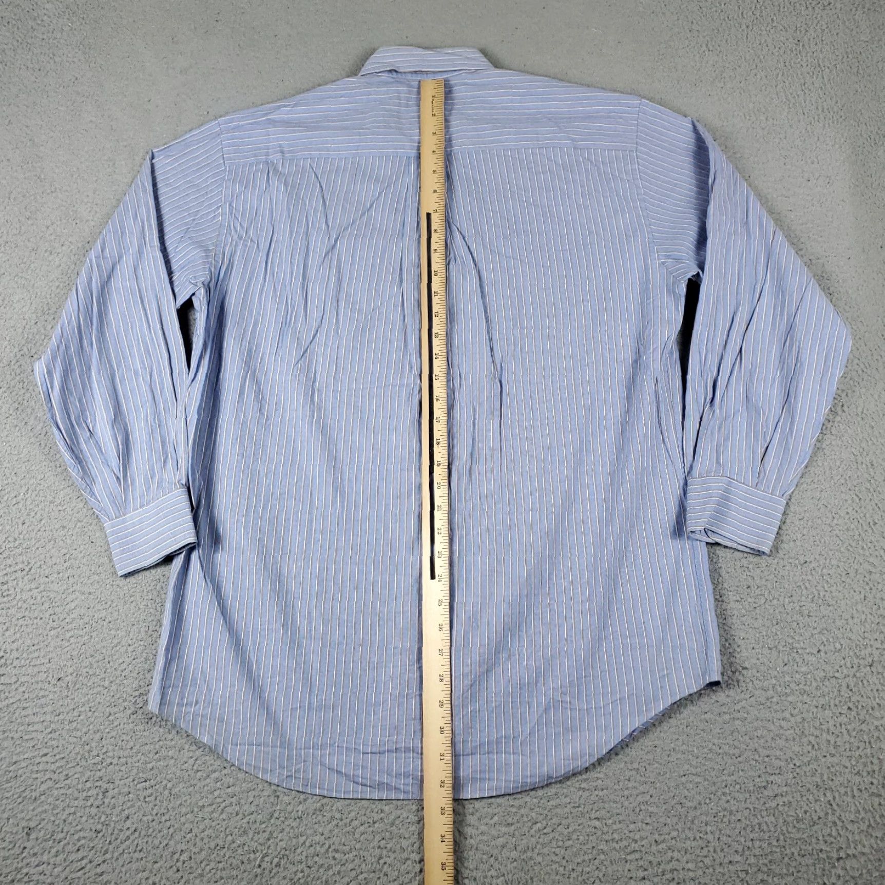 Nautica Nautica Blue Striped Dress Shirt Mens Size 15.5 Long Sleeve Button Up Classic Casual Size 40R - 3 Thumbnail