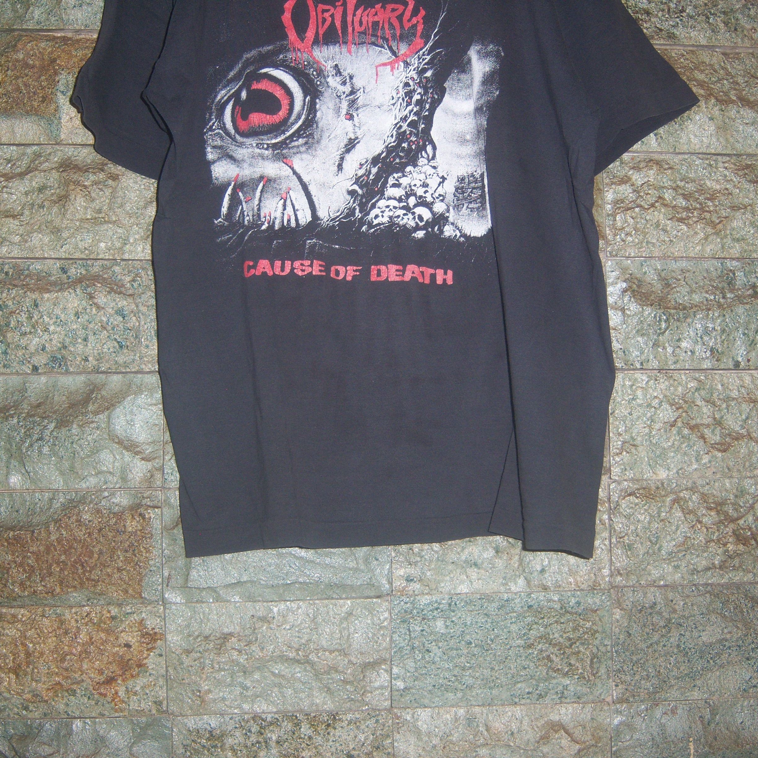 Band Tees × Vintage 90s Obituary Cause Of Death Europe Size US L / EU 52-54 / 3 - 10 Thumbnail