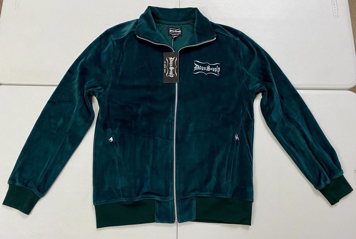 Snoop Dogg Dogg Supply x Snoop Dogg Mens Emerald Velour Track Jacket S Size US S / EU 44-46 / 1 - 1 Thumbnail