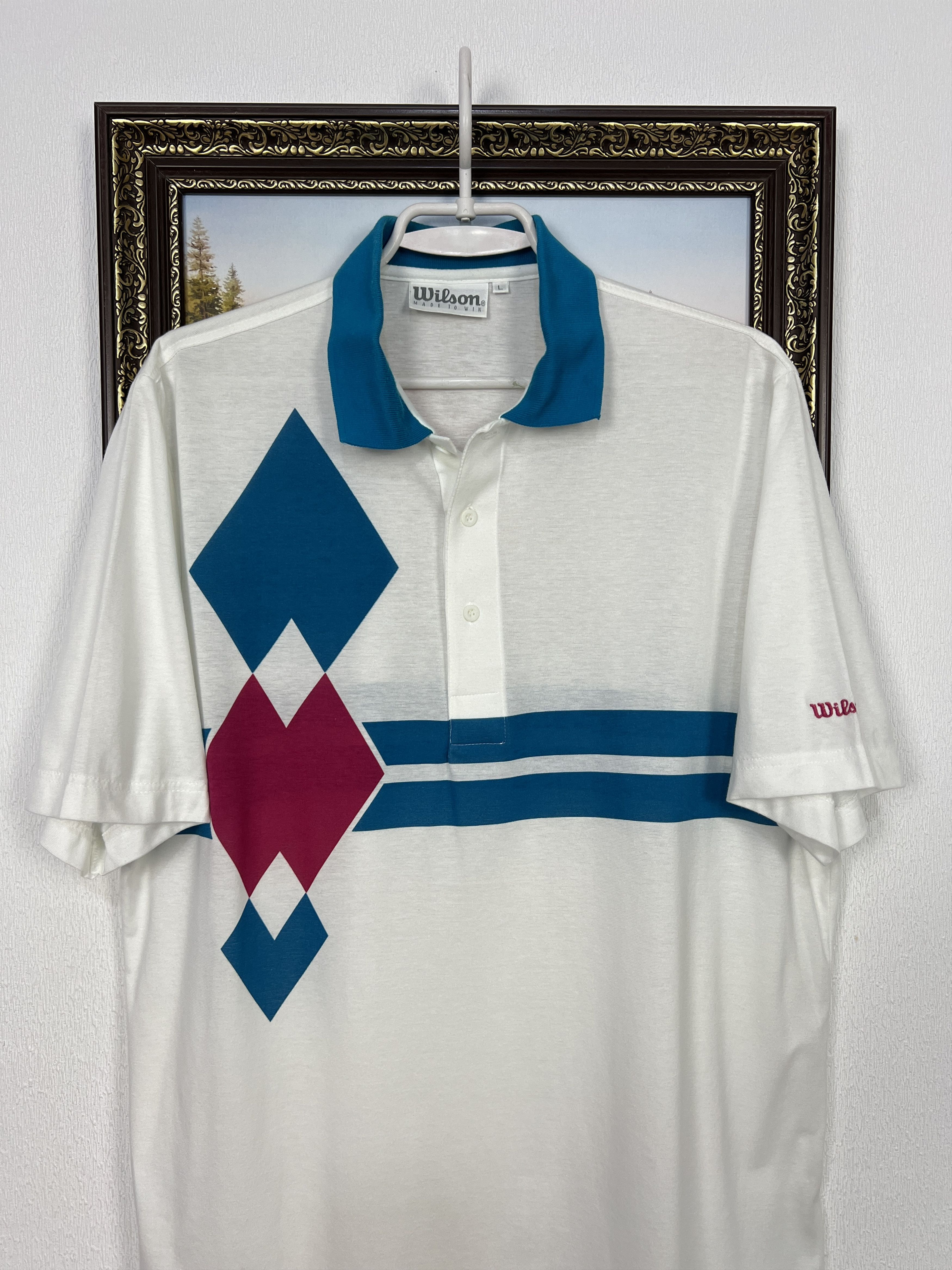 Wilson Vintage 90's Wilson Tennis White Polo Mens Shirt Sport Size US L / EU 52-54 / 3 - 2 Thumbnail