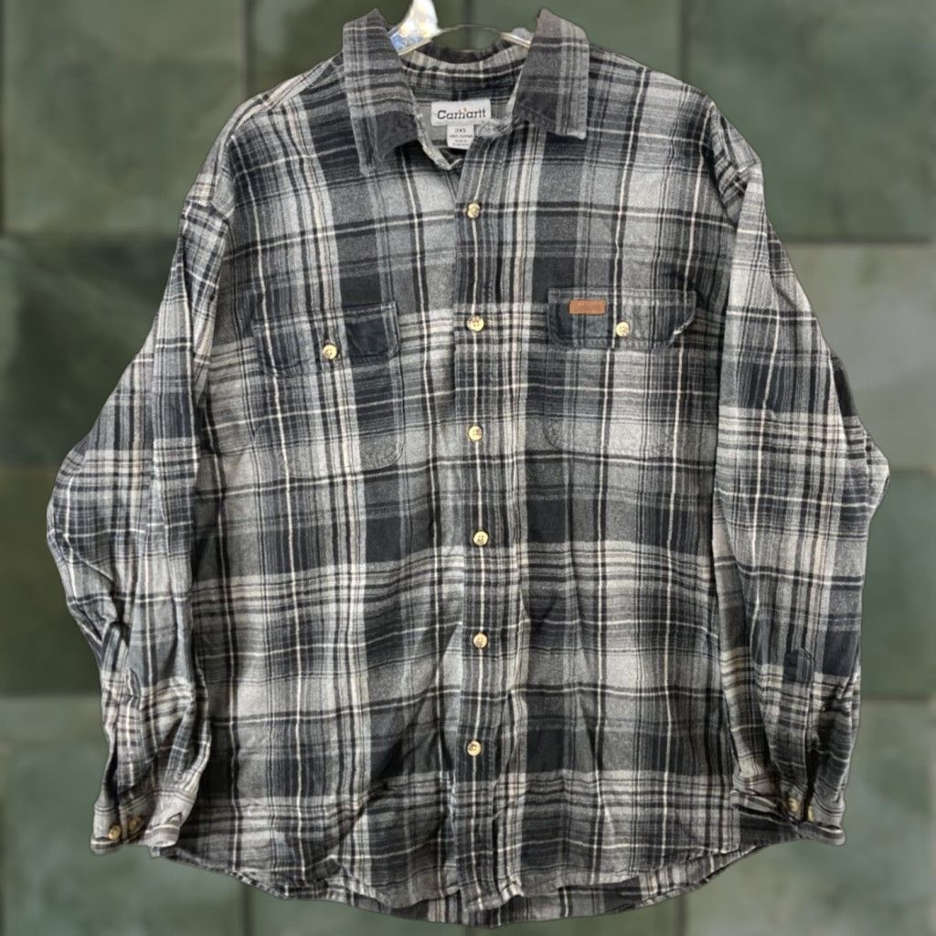Carhartt Carhartt Shirt Mens 2XL Black Plaid Flannel Button-Up Outdoor Workwear Mens Size US XXL / EU 58 / 5 - 1 Thumbnail